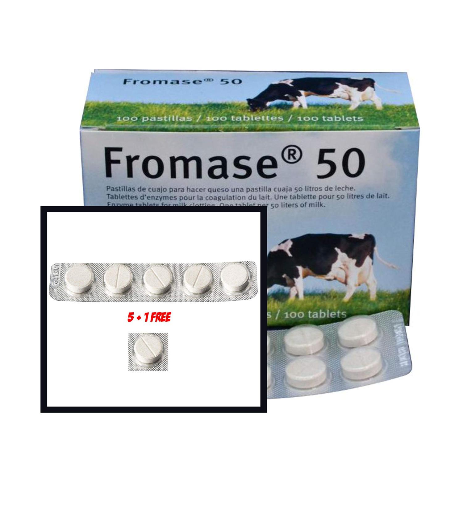 Buy Rennet Tablets - Fromase 50/5 (6 Total) | Made in France | International Shipping Available - Buy Online on GoSupps.com