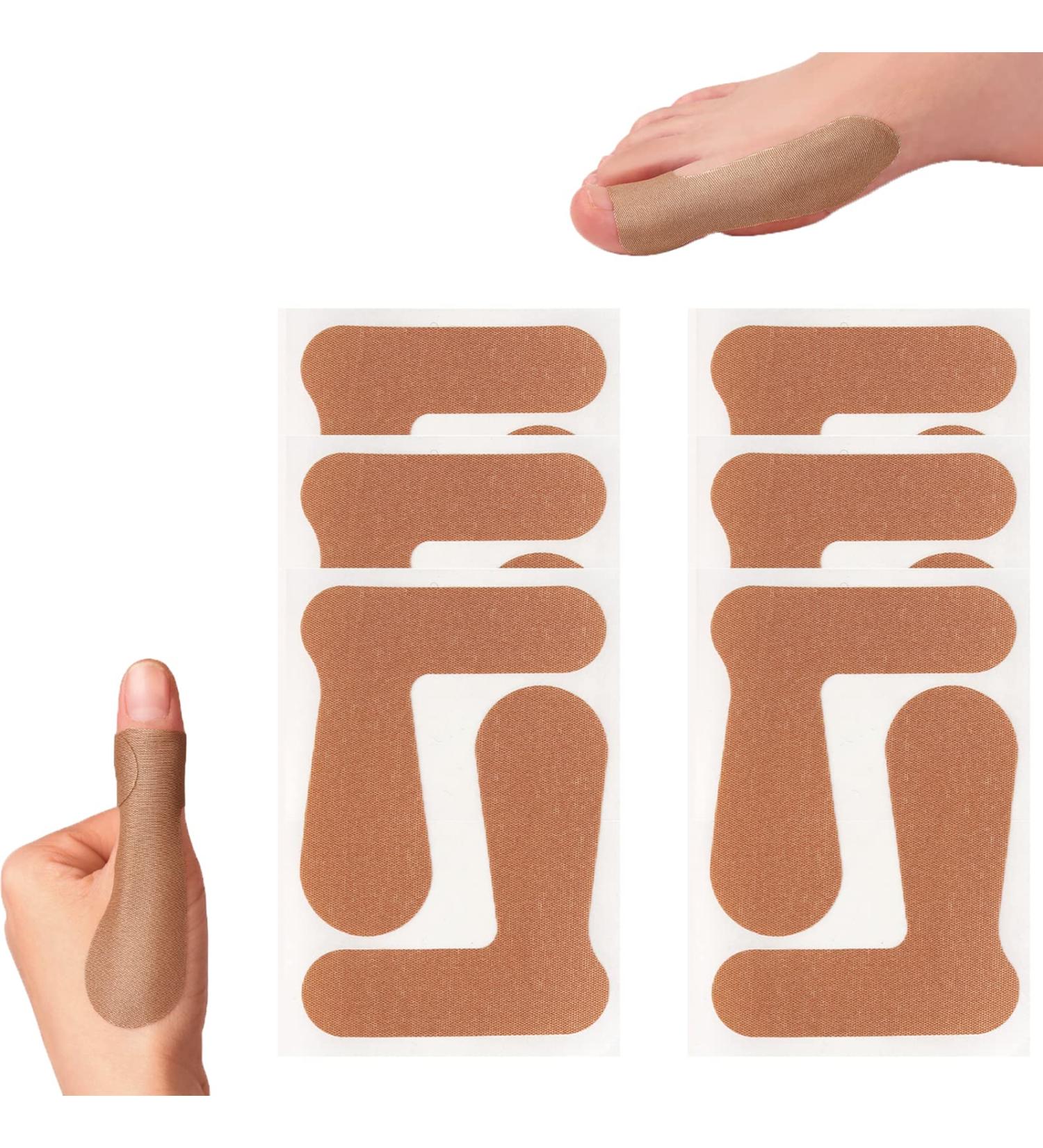Self-Adhesive Big Toe Corrector Straps - 12 Pieces Hallux Valgus Brace Tape (Complexion) - Buy Online on GoSupps.com