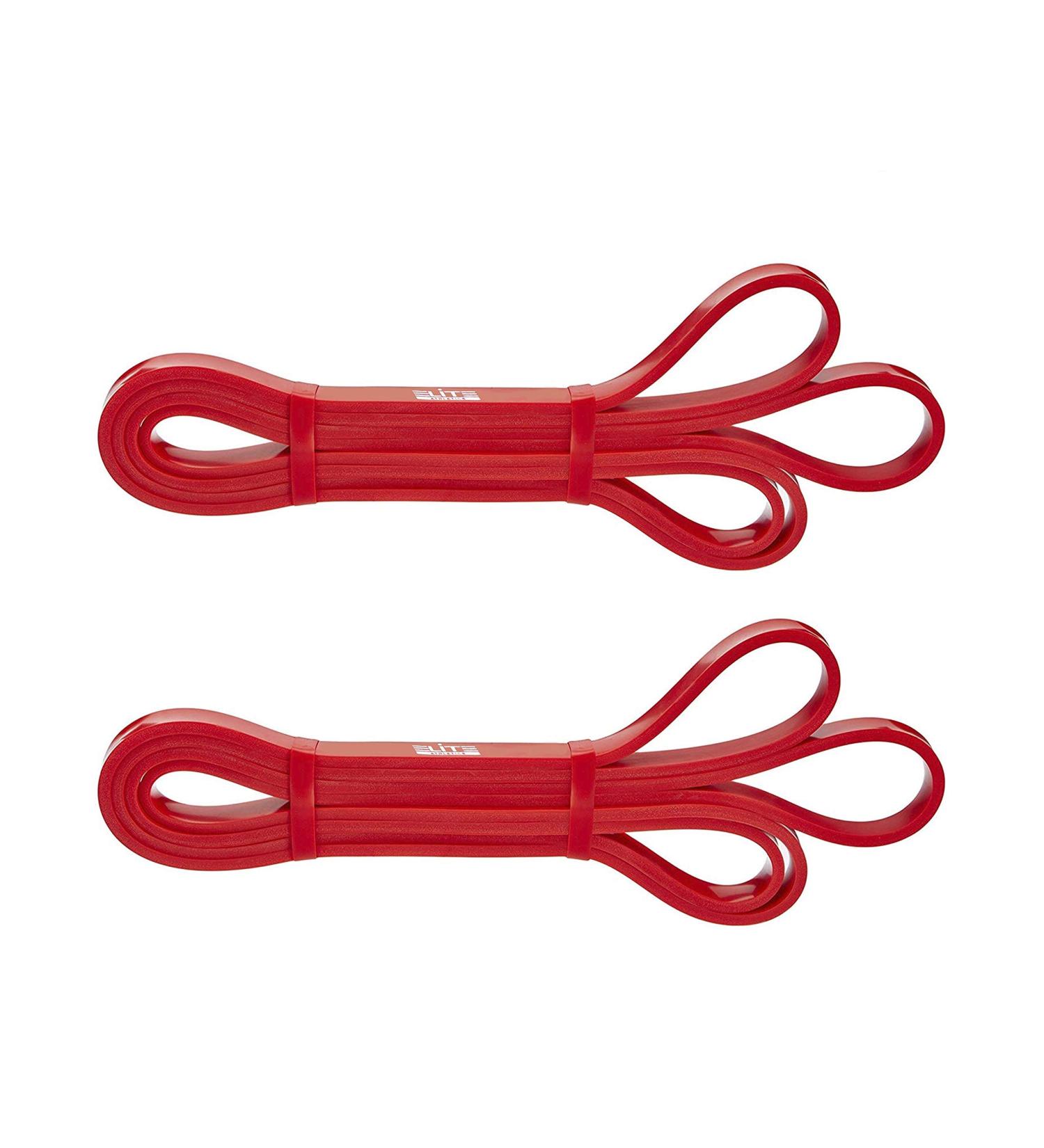 Set of 2 Red Pull Up Assist Bands Resistance Bands - Exercise Loop Band for Body Stretching Mobility Powerlifting Resistance Training Official Elite Athletic Bands (10lbs-70lbs)