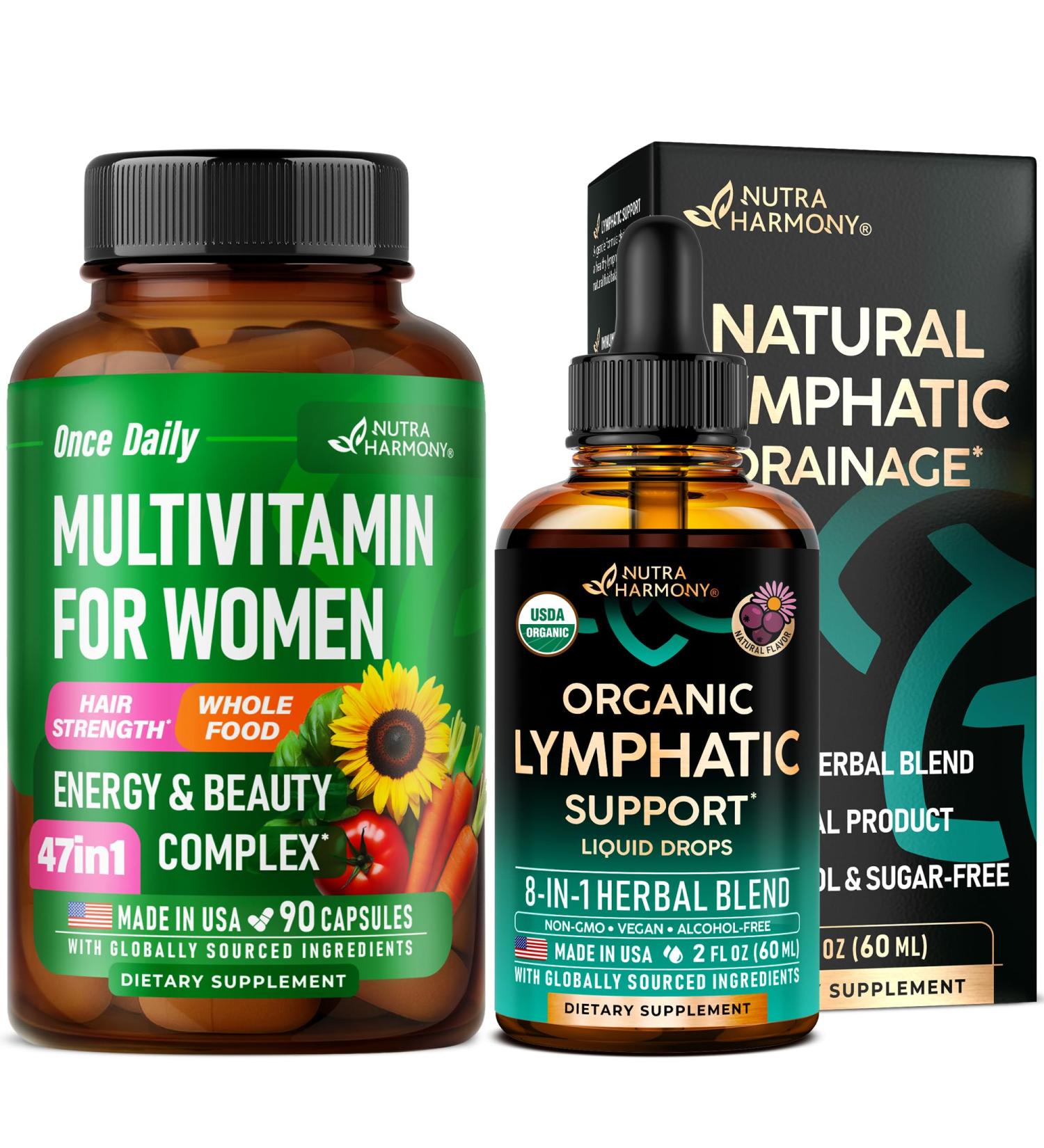 NUTRAHARMONY Lymphatic Drops & Multivitamins for Women
