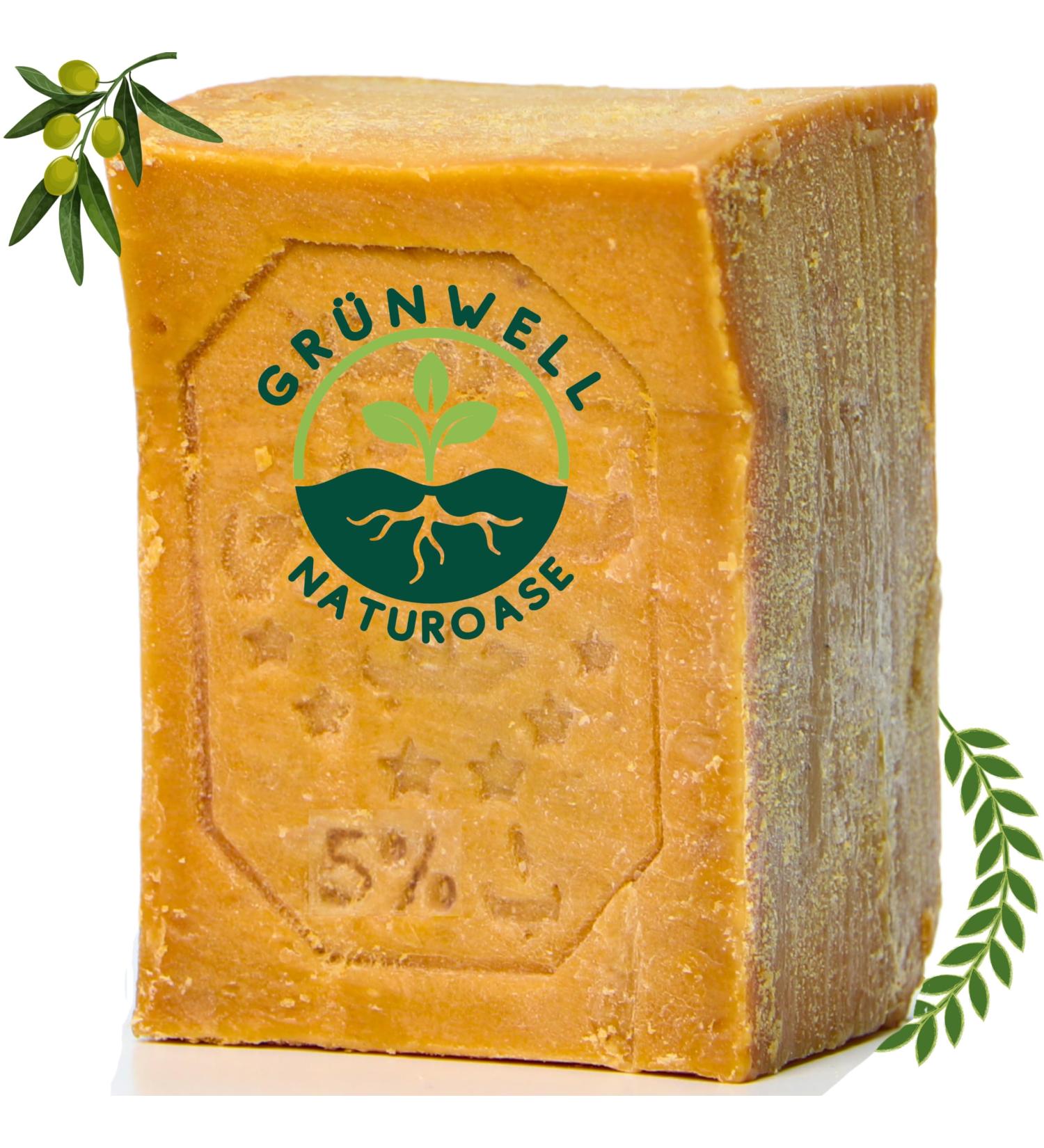 Gr nwell Naturoase Aleppo Soap 200g - Natural Olive Oil & Laurel Oil Soap for Face Body & Hair | Dermatest Excellent - Buy Online on GoSupps.com