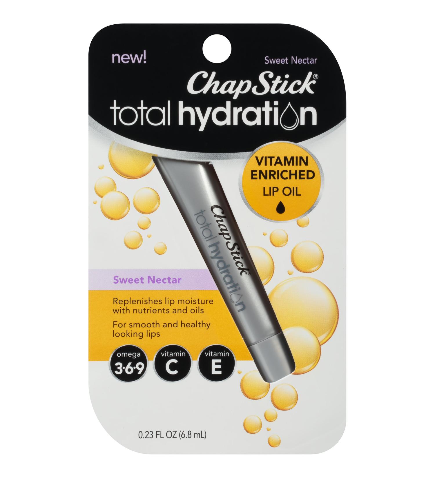 ChapStick Total Hydration Sweet Nectar Lip Oil - 0.23 Oz, Non Tinted Lip Care - Buy Online on GoSupps.com