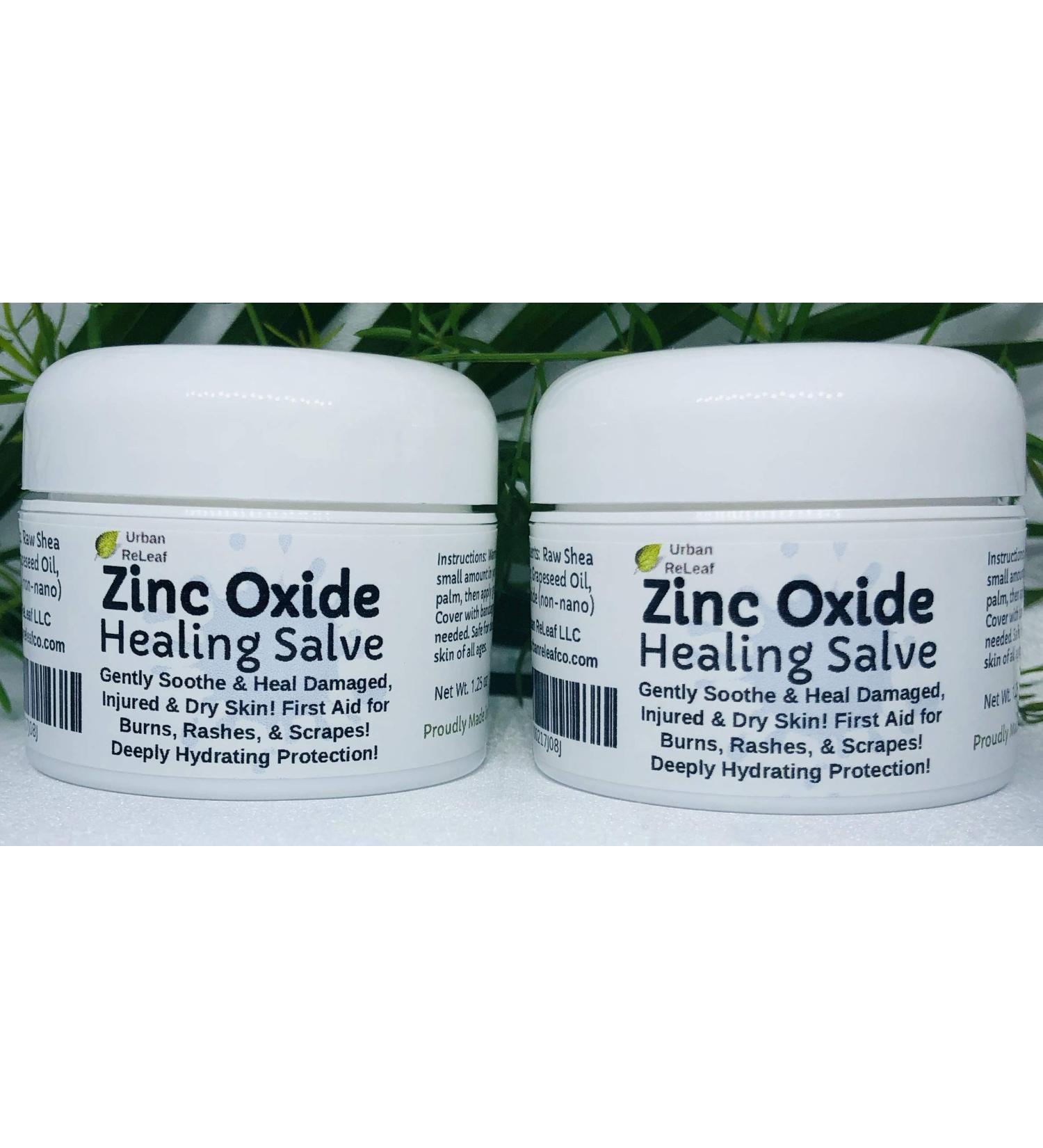 Urban ReLeaf Zinc Oxide Salve Set of 2 - Heal & Soothe Skin, First Aid for Burns, Rashes & Scrapes, 100% Natural Formula, Safe for Delicate Skin - Buy Online on GoSupps.com