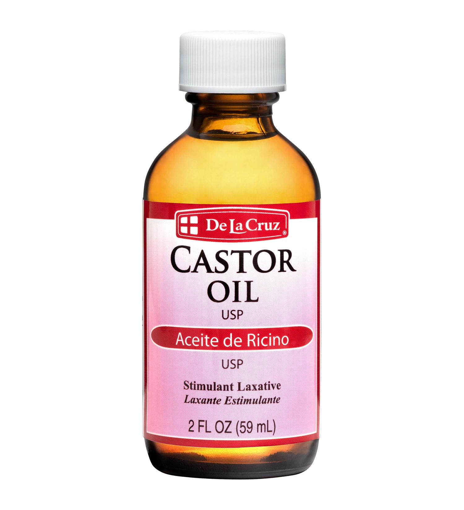 De La Cruz 100% Pure Castor Oil - Nourishing Skin, Hair, Eyelashes & Eyebrows - Natural Laxative - 2 FL Oz - Buy Online on GoSupps.com