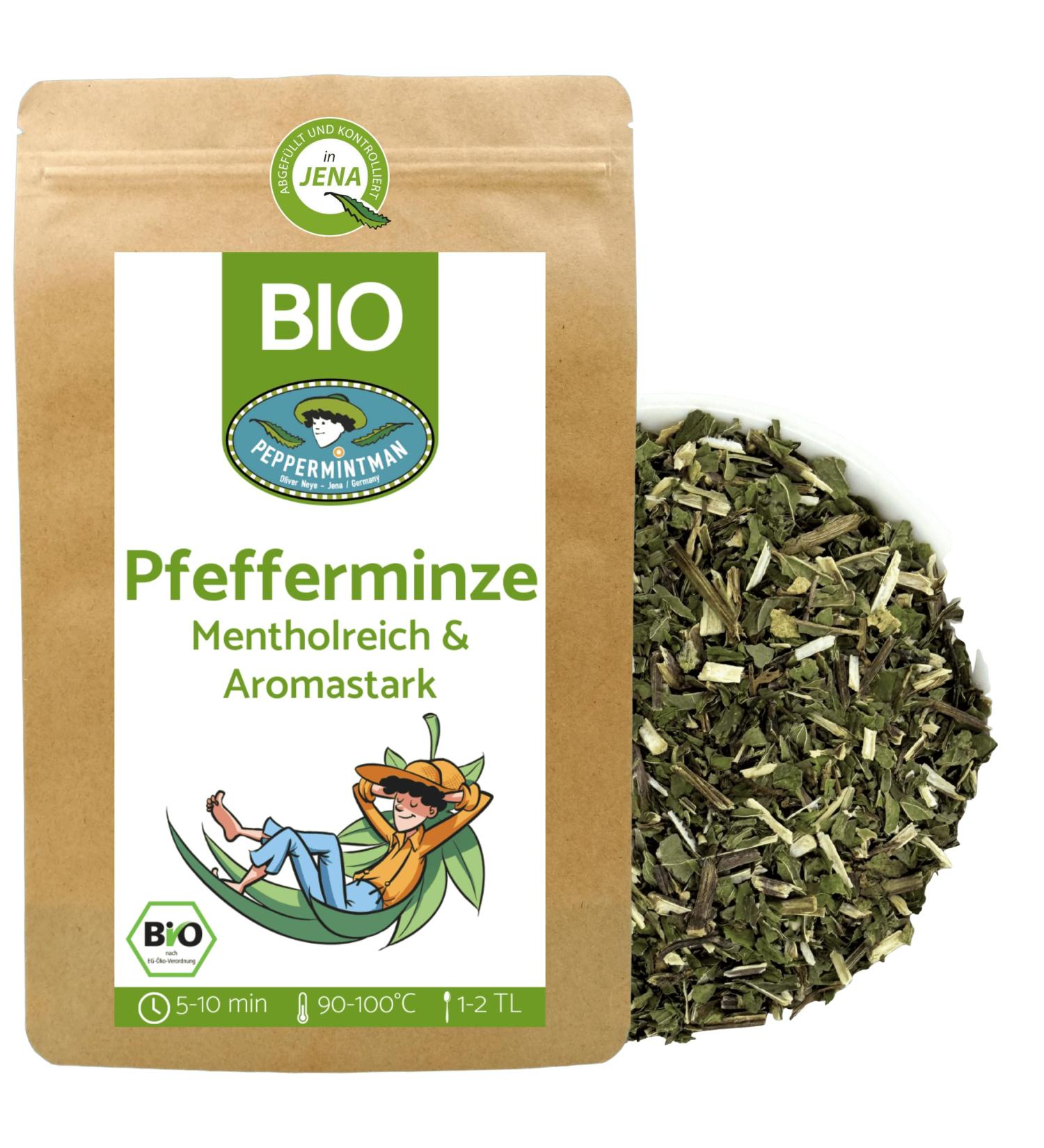  PEPPERMINTMAN Peppermintman Organic Peppermint Tea 500g - Rich in Mint and Aroma - European Culture by a Family Business - Bulk & Dried - Buy Online on GoSupps.com