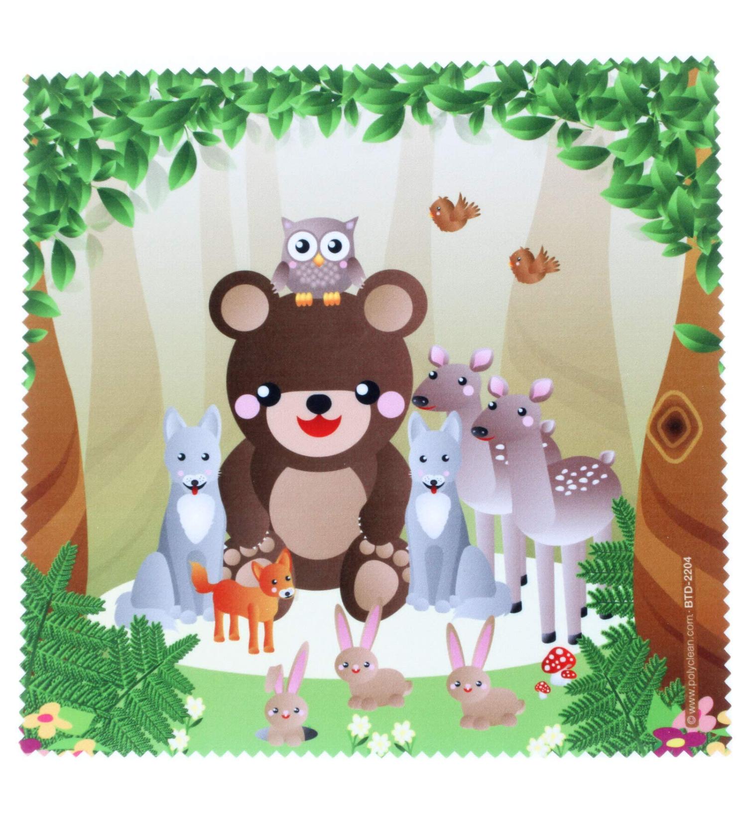 Polyclean microfibre cloth with motif "Little Jungle Forest" | Glasses cleaning cloth