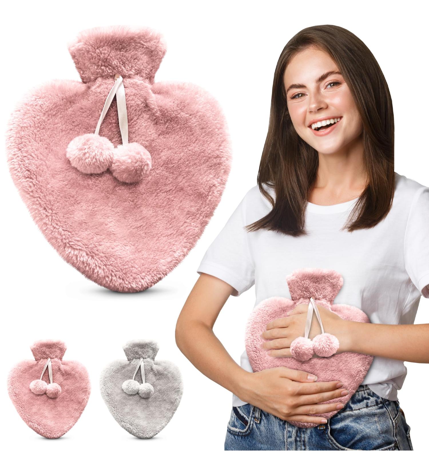 Empire 1L Hot Water Bottle with Fluffy Pink Cover - Ideal for Period, Back & Neck Pain Relief - UK Perfect for Women, Seniors & Children - Buy Online on GoSupps.com