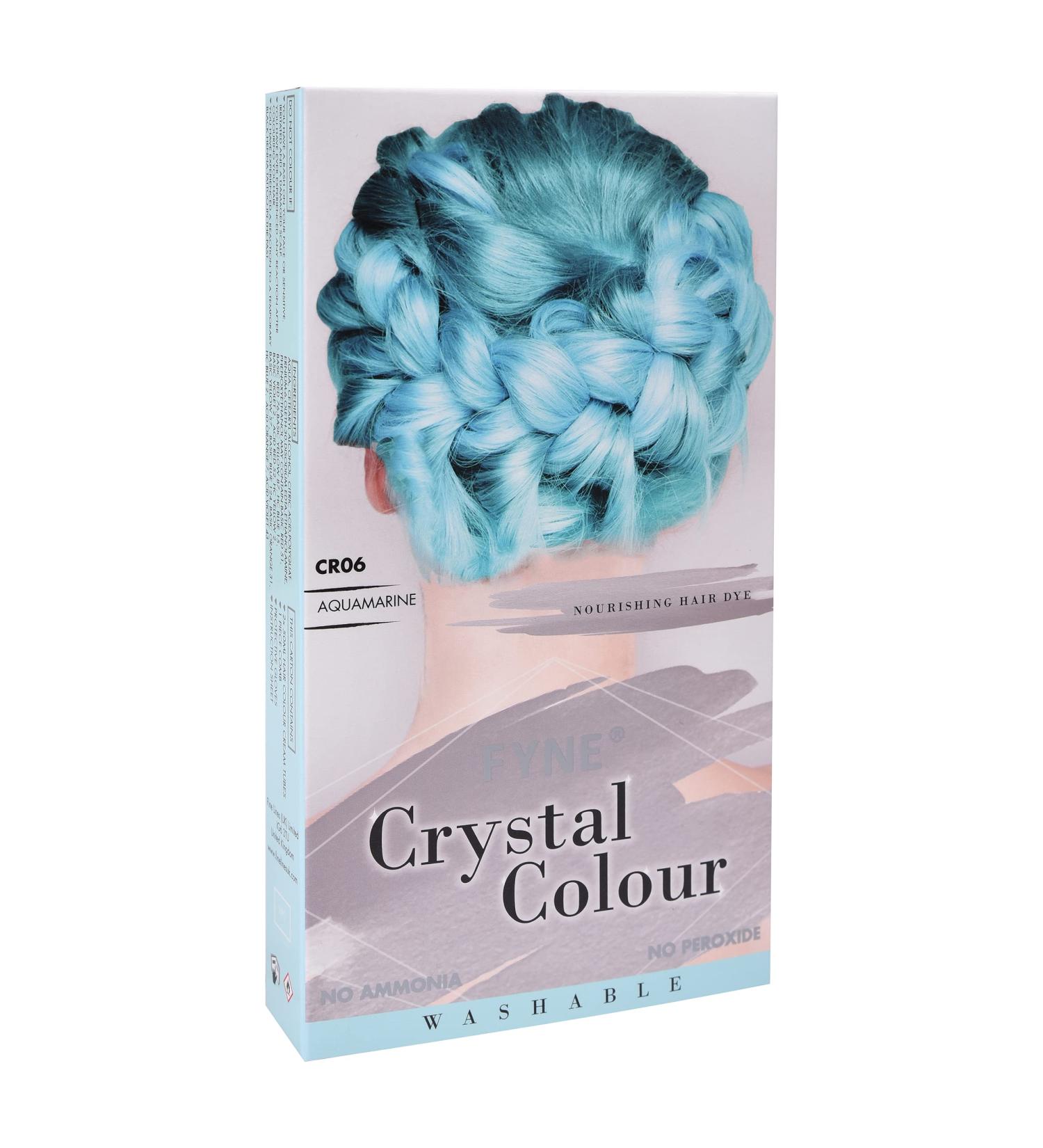FYNE Crystal Colour Blue Aquamarine Semi Permanent Hair Dye | Nice & Easy Dye for Women with Built-in Conditioner - Buy Online on GoSupps.com
