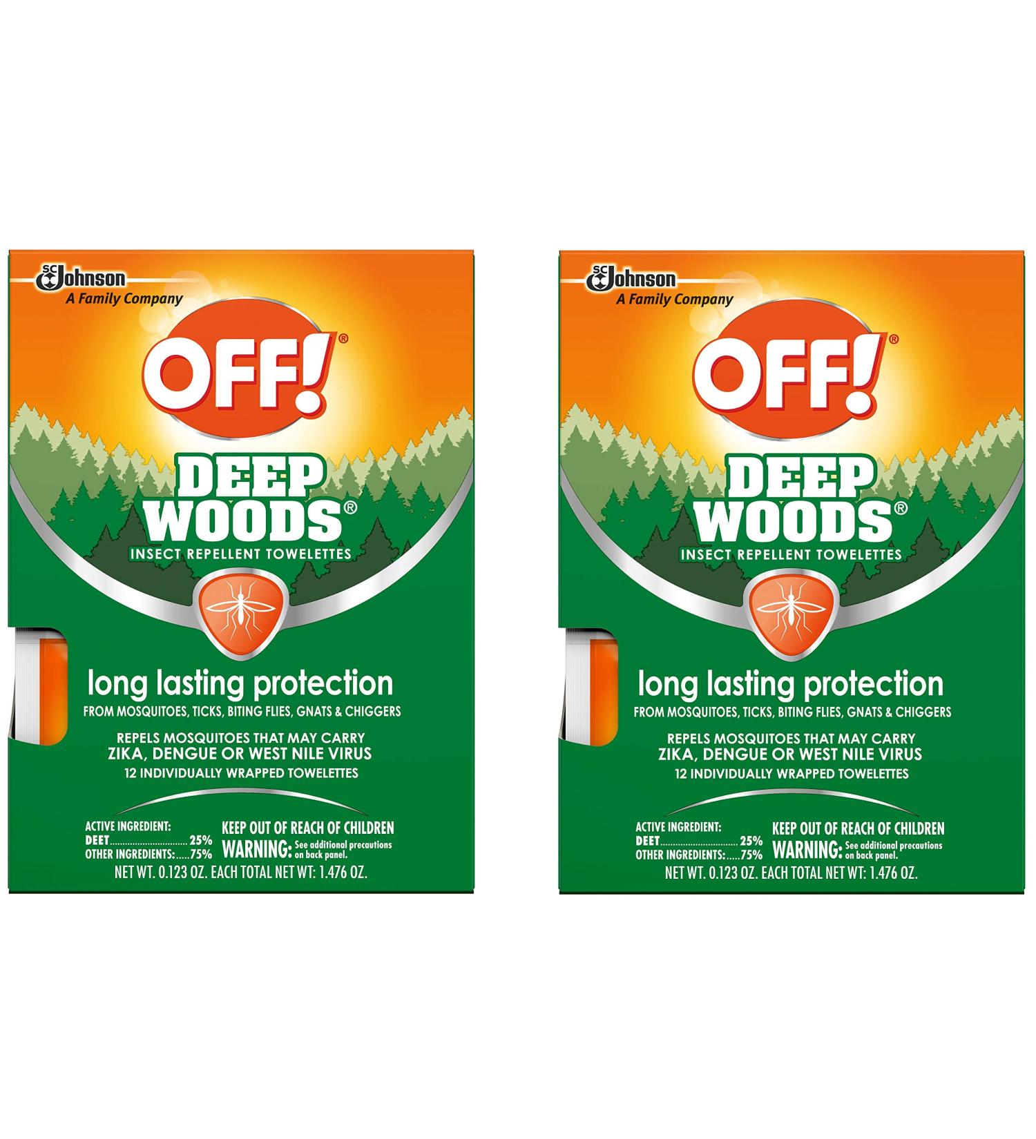 OFF! Deep Woods Insect Repellent Towelettes - 12 Count (Pack of 2) - Buy Online on GoSupps.com