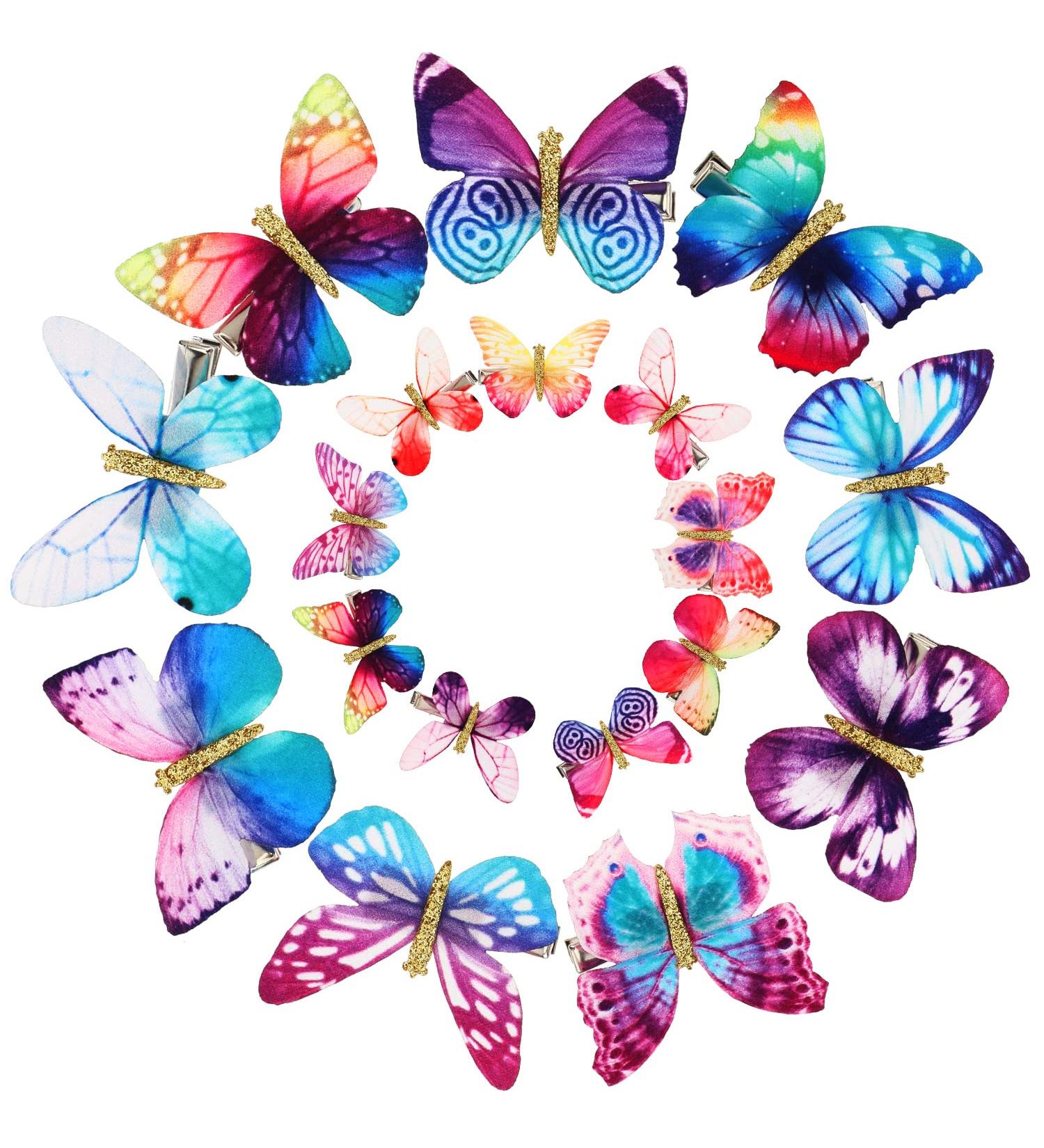 18 Pieces Butterfly Glitter Hair Clips - Adorable Hair Accessories for Young Women - Buy Online on GoSupps.com