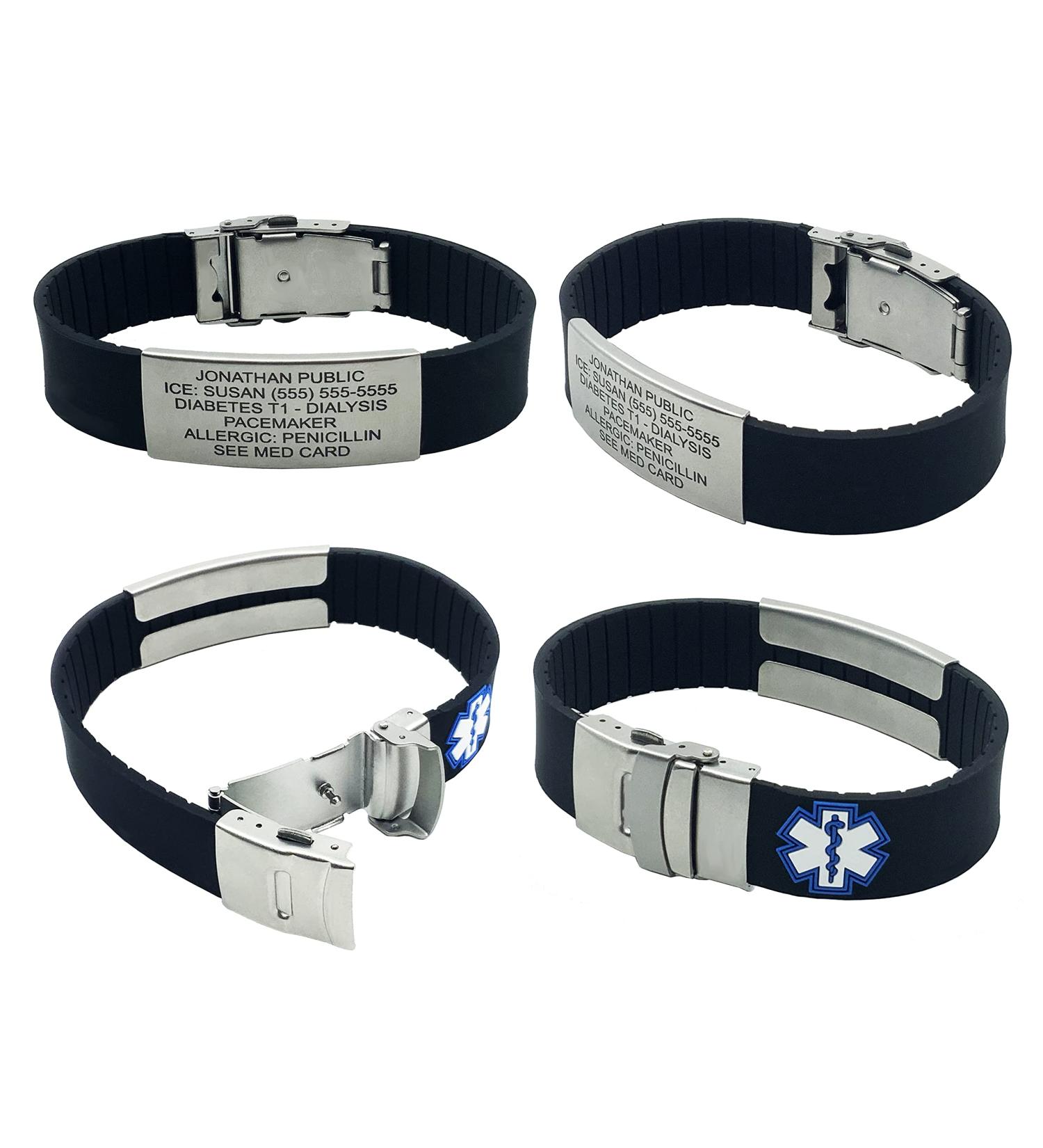 Sport Medical Alert Bracelet | Free Personalized Engraving | Emergency Medical Card Included - Buy Online on GoSupps.com