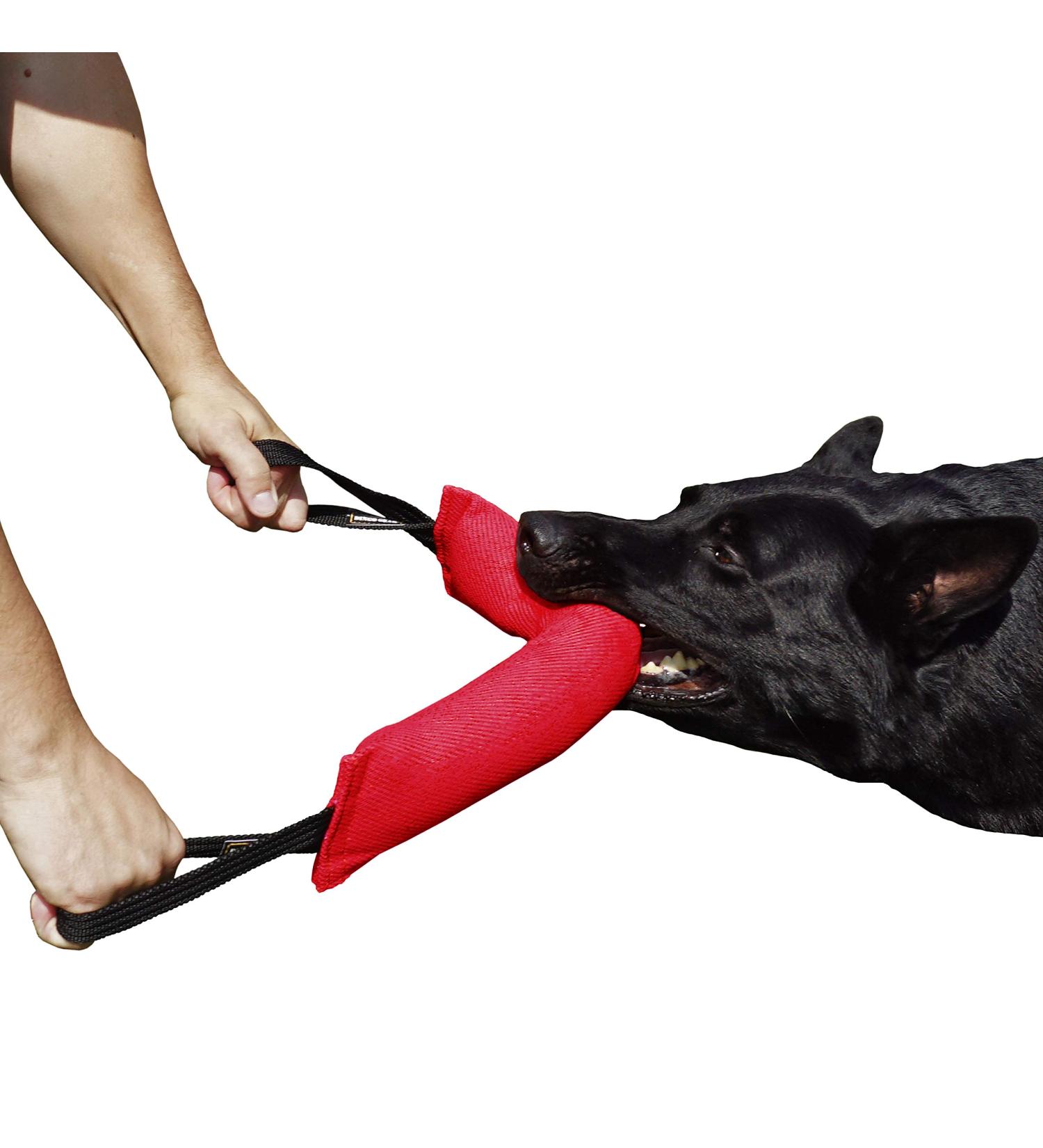 Dingo Gear Cotton Nylon Bite Sausage for Dog Training - 45x8 cm Dual Handles Red | IGP IPO Obedience & Protection Sport - Buy Online on GoSupps.com