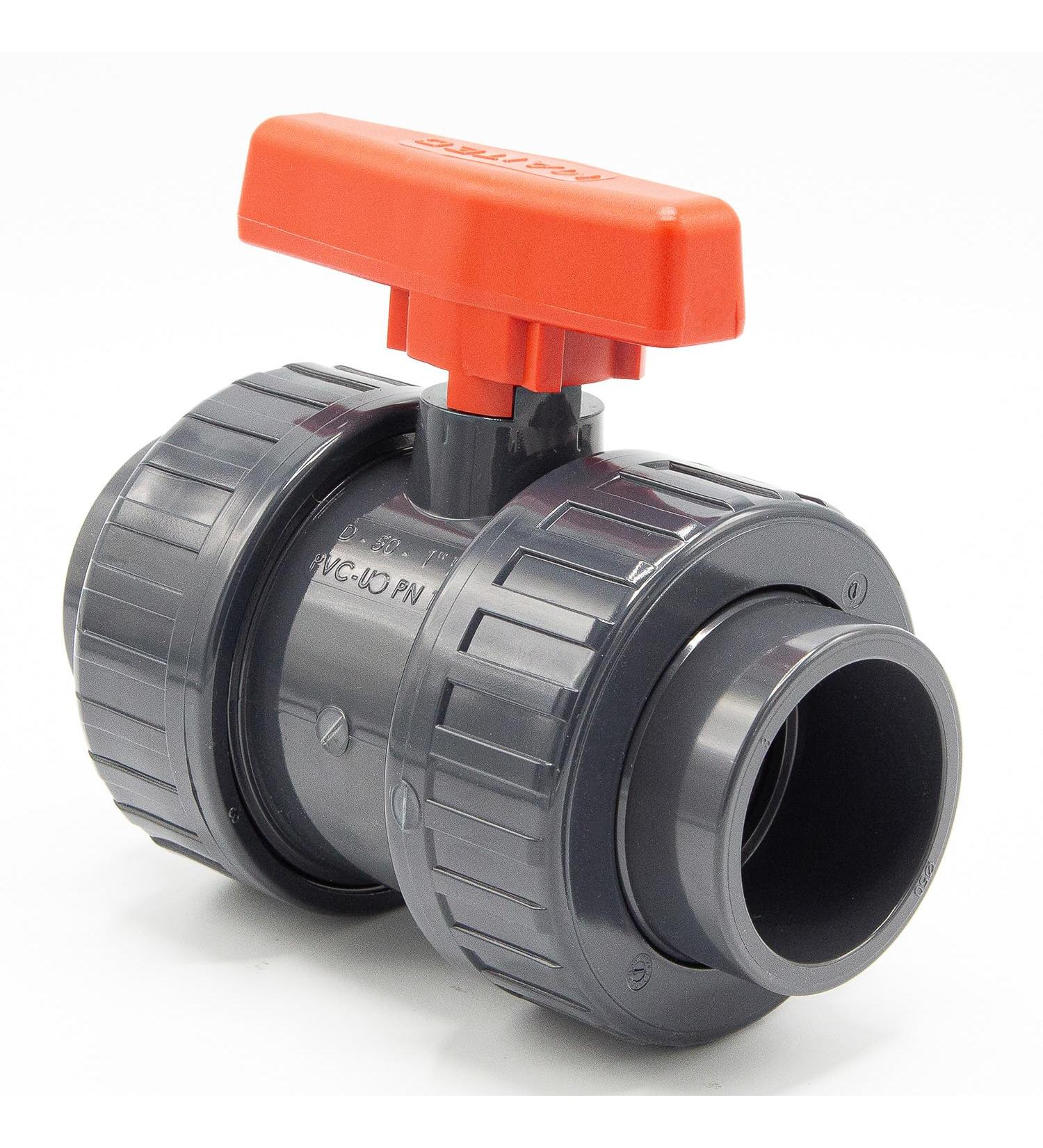PVC Ball Tap 50mm | 1 1/2 Inch Shut-Off Tap for Adhesive Muffles & Fittings | 2-Way Connector for Pool & Pond Construction | BM_116 50mm - Buy Online on GoSupps.com