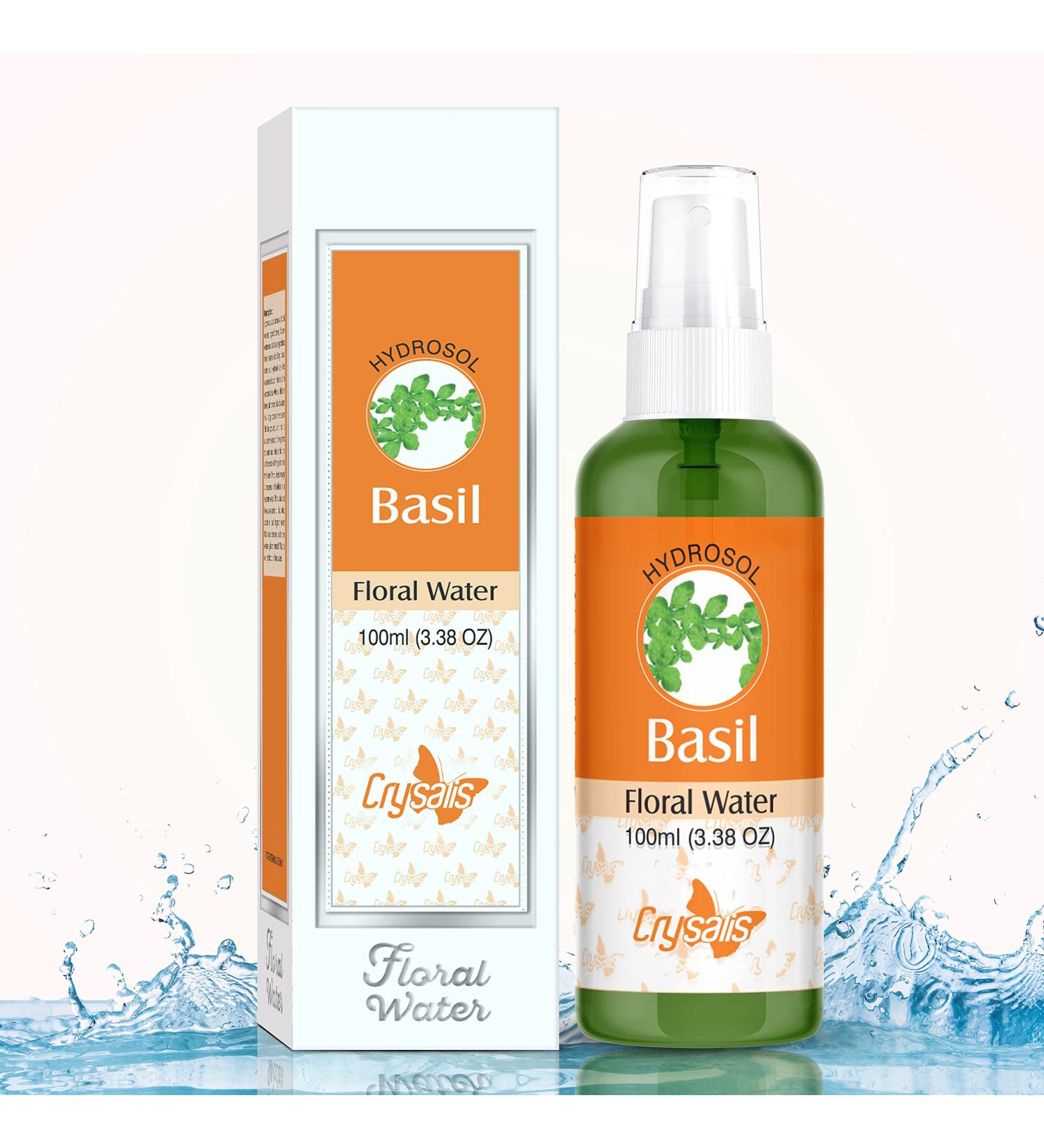 Buy Crysalis Basil Floral Water for Skincare - 3.38 Fl Oz (100ml) | Organic & Refreshing Herbal Hydration - International Shipping Available - Buy Online on GoSupps.com