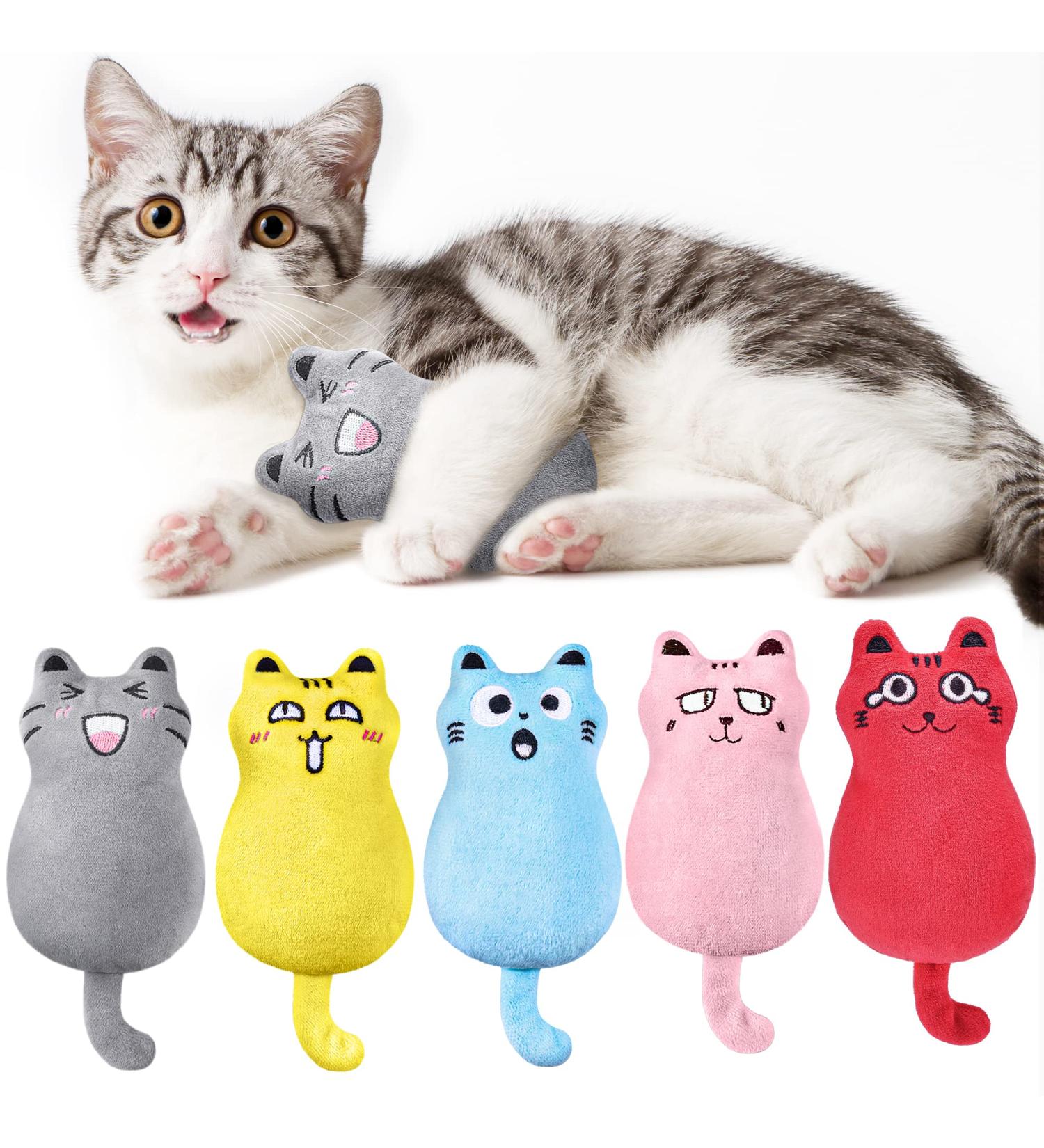 Feeko Cat Catnip Pillow Toys Set Interactive Rattle Sound Cat Toys for Indoor Cats (5 Pack) - Buy Online on GoSupps.com
