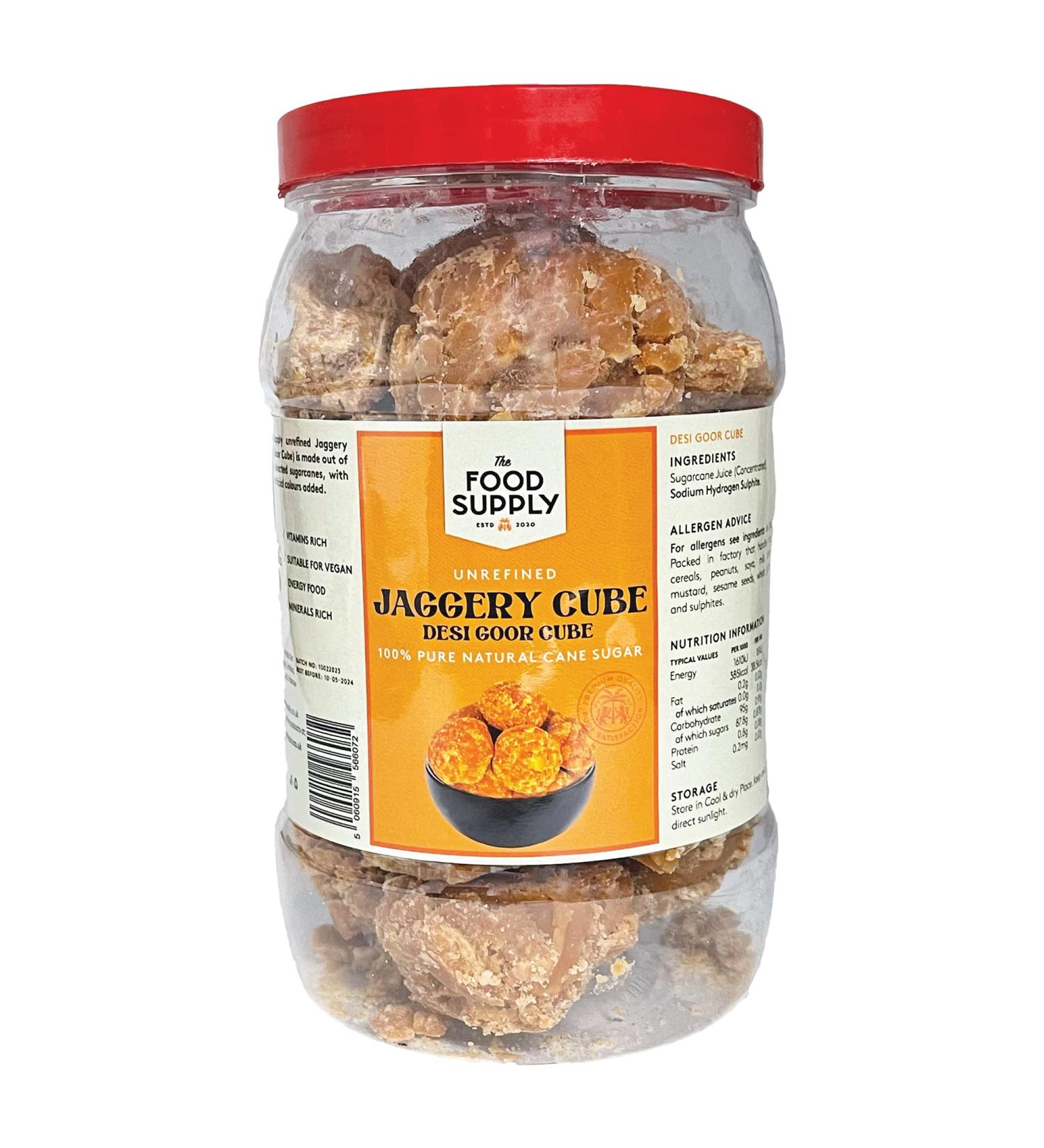 Jaggery Goor (Cane Sugar) 1kg - Natural Sweetner Sugar Alternative - Great Natural Replacement for White Sugar - Unrefiened 1 kg (Pack of 1) - Buy Online on GoSupps.com