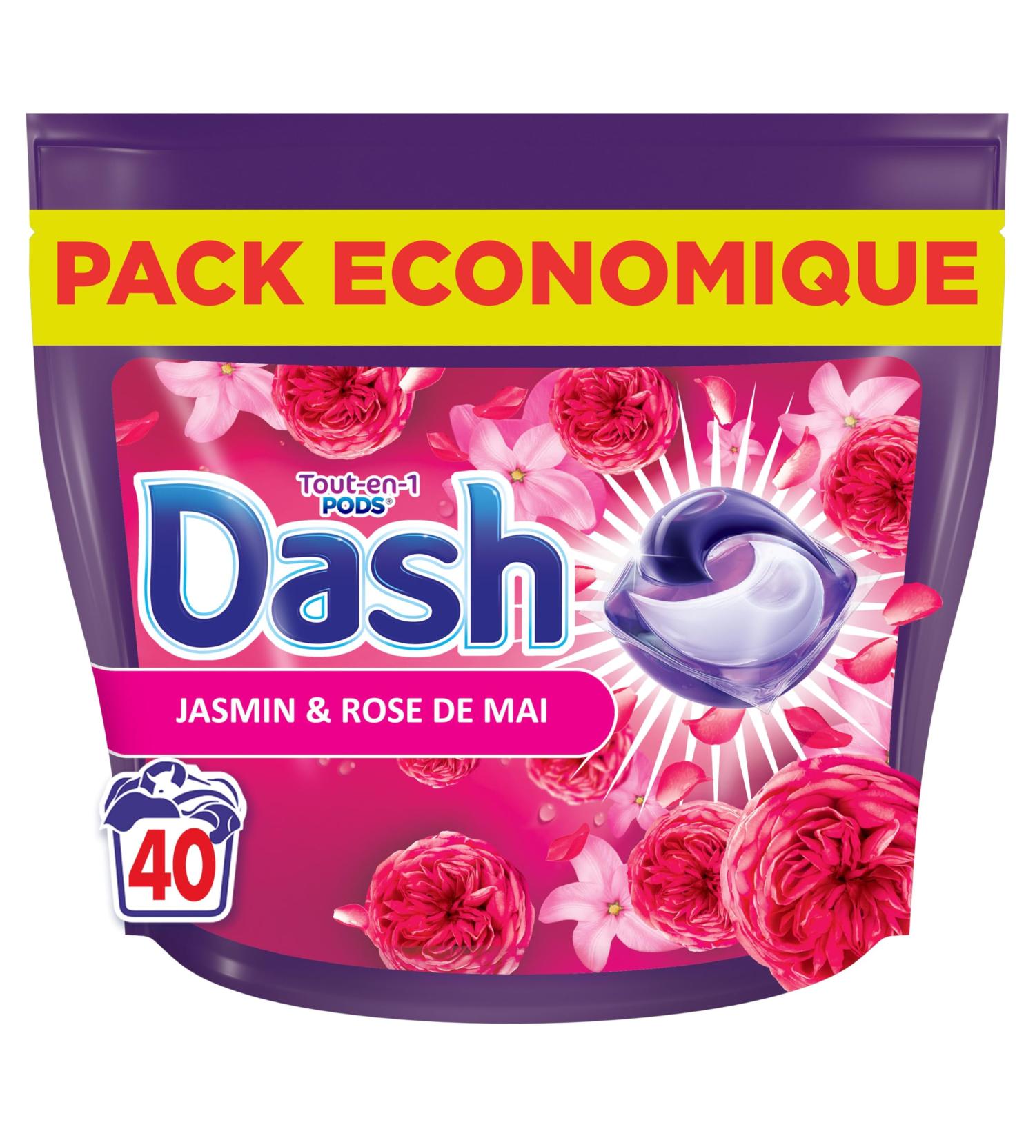 Dash All-in-1 PODS Laundry Detergent Capsules 40 Washes Jasmine and May Rose Ultra Clean and Long-Lasting Freshness Eliminates - Buy Online on GoSupps.com