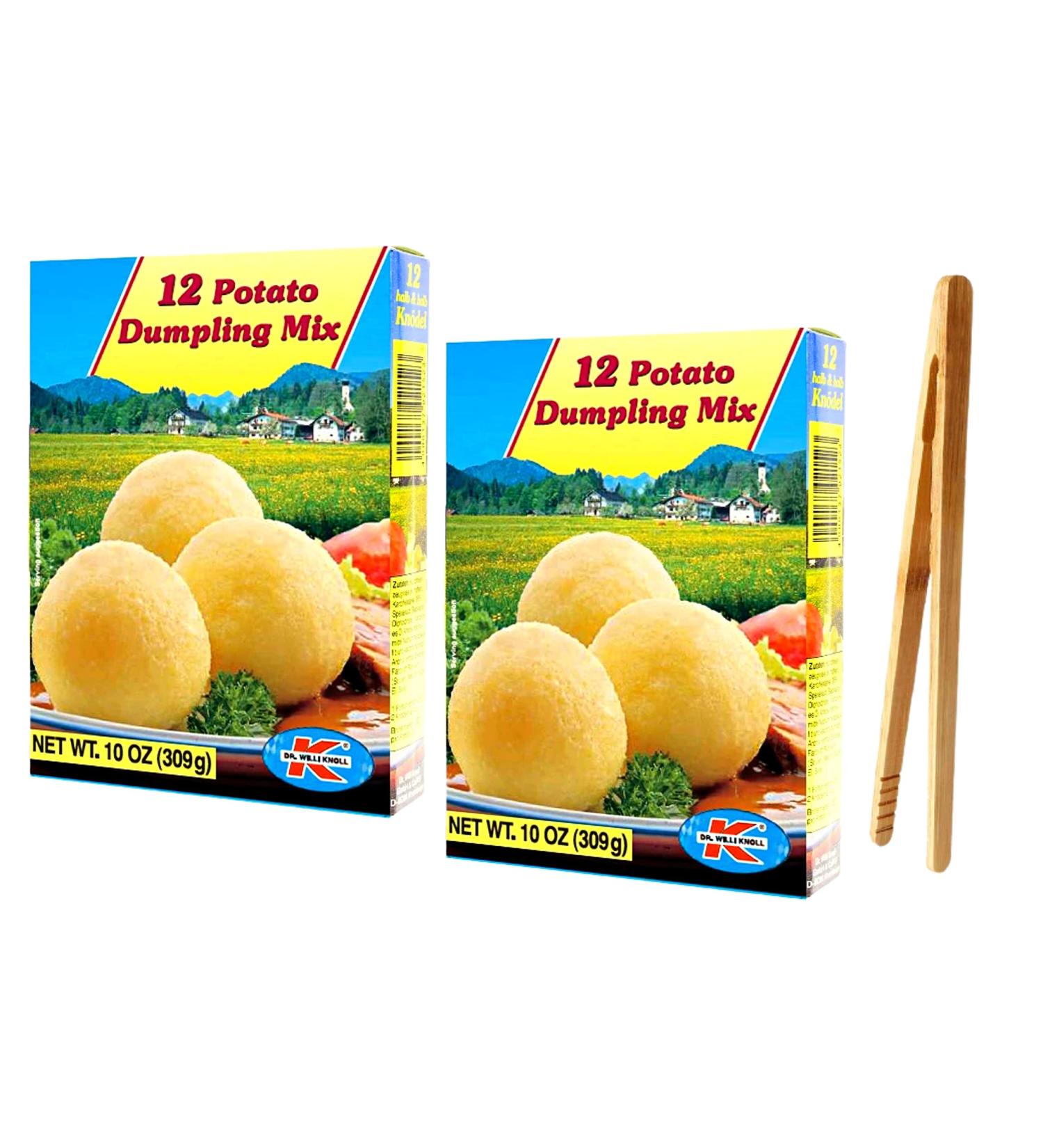 Dr. Willi Knoll 12 Halb And Halb Knoedel German Dumpling Mix 10oz (Pack of 2) | Potato Dumpling Mix with Bamboo Serving Tong - Buy Online on GoSupps.com