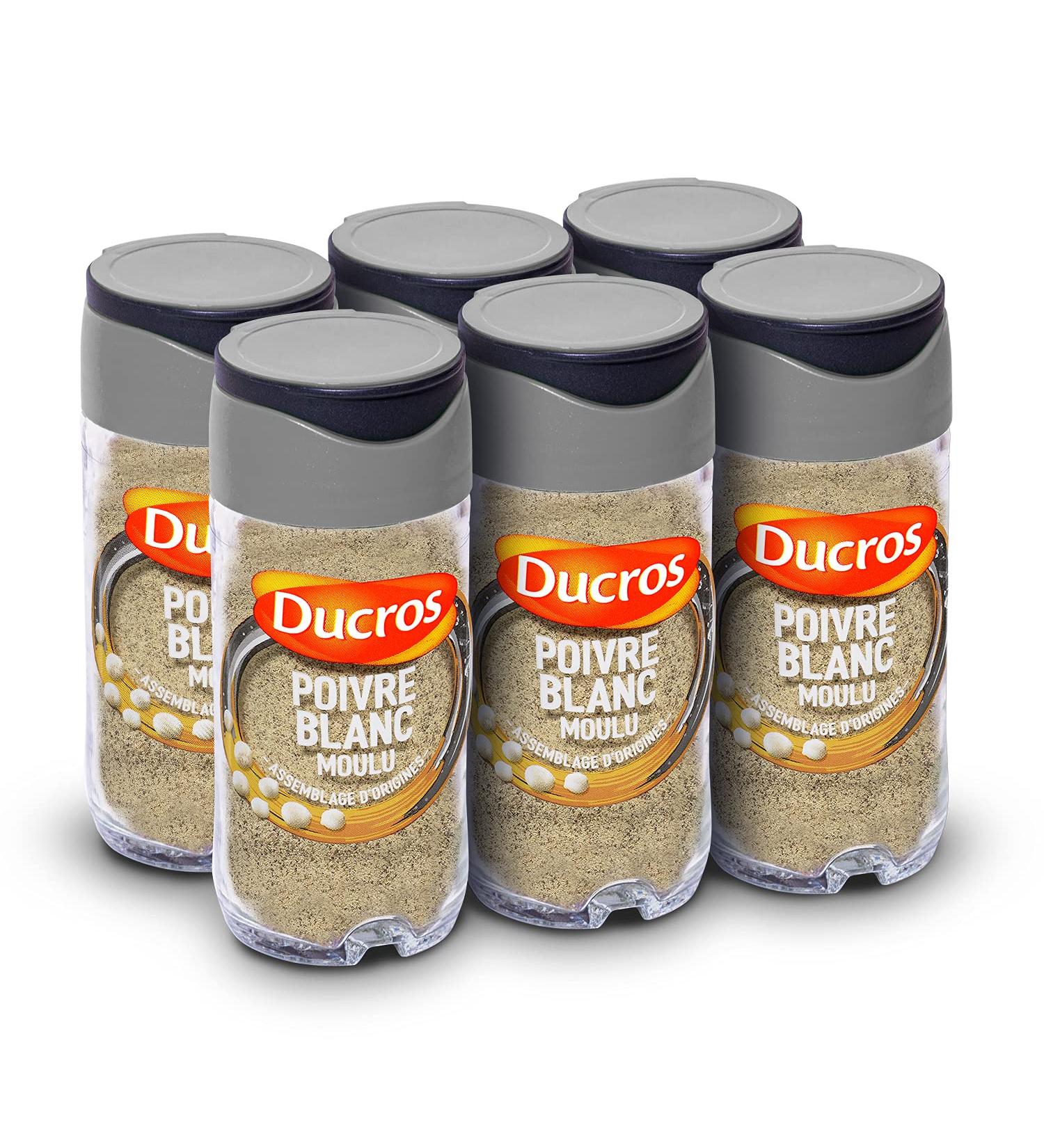 DUCROS - Poivre Blanc Moulu n 8 Classique 36 g - Lot de 6