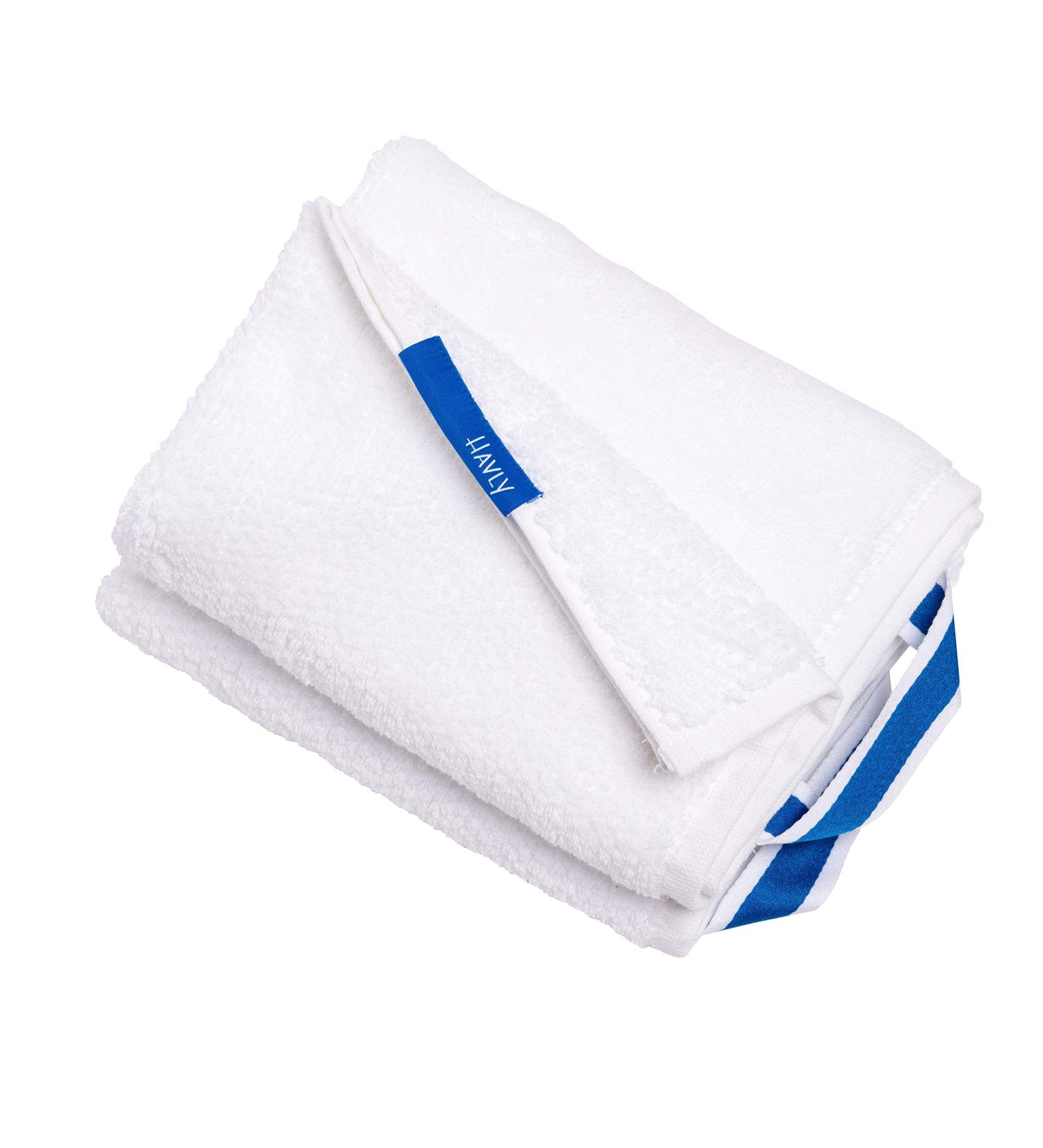 Havly Luxury Hand Towels - Set of 2 | Super Soft 100% Turkish Cotton | Quick Dry Wunderweave Technology | Signature Color Loop | Zissou Blue - Buy Online on GoSupps.com