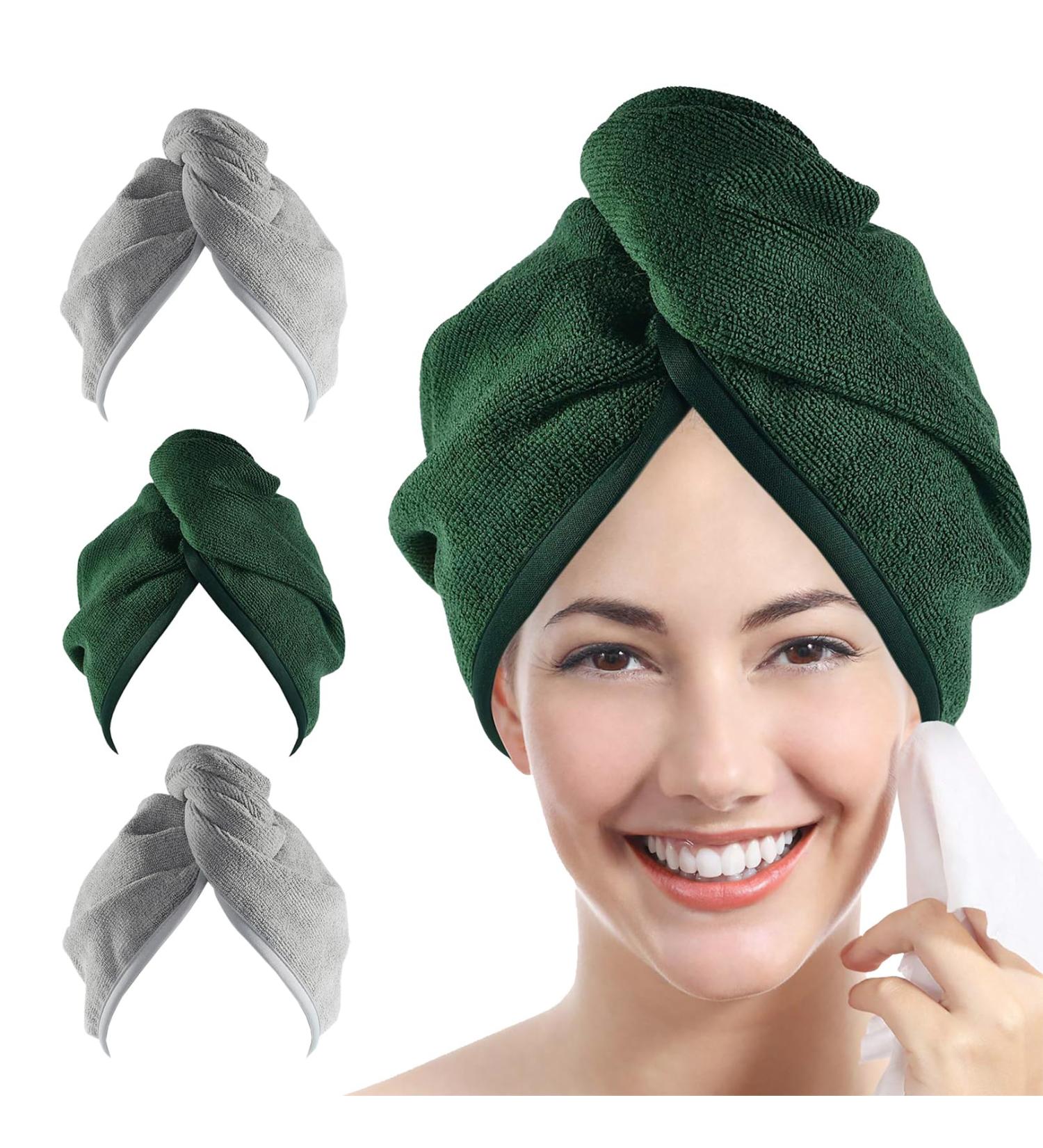 Youlertex Ultra-Pl sch-Mikrofiber Hair Towel for Women - 4-Piece Set | Quick-Dry Twist Turban for Curly Long & Thick Hair | International Shipping Available - Buy Online on GoSupps.com