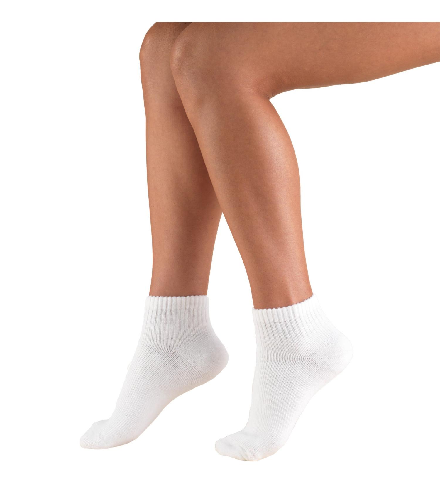 Truform Medical Compression Socks for Men & Women - 8-15 mmHg Ankle Length Low Cut White Medium | International Shipping Available - Buy Online on GoSupps.com