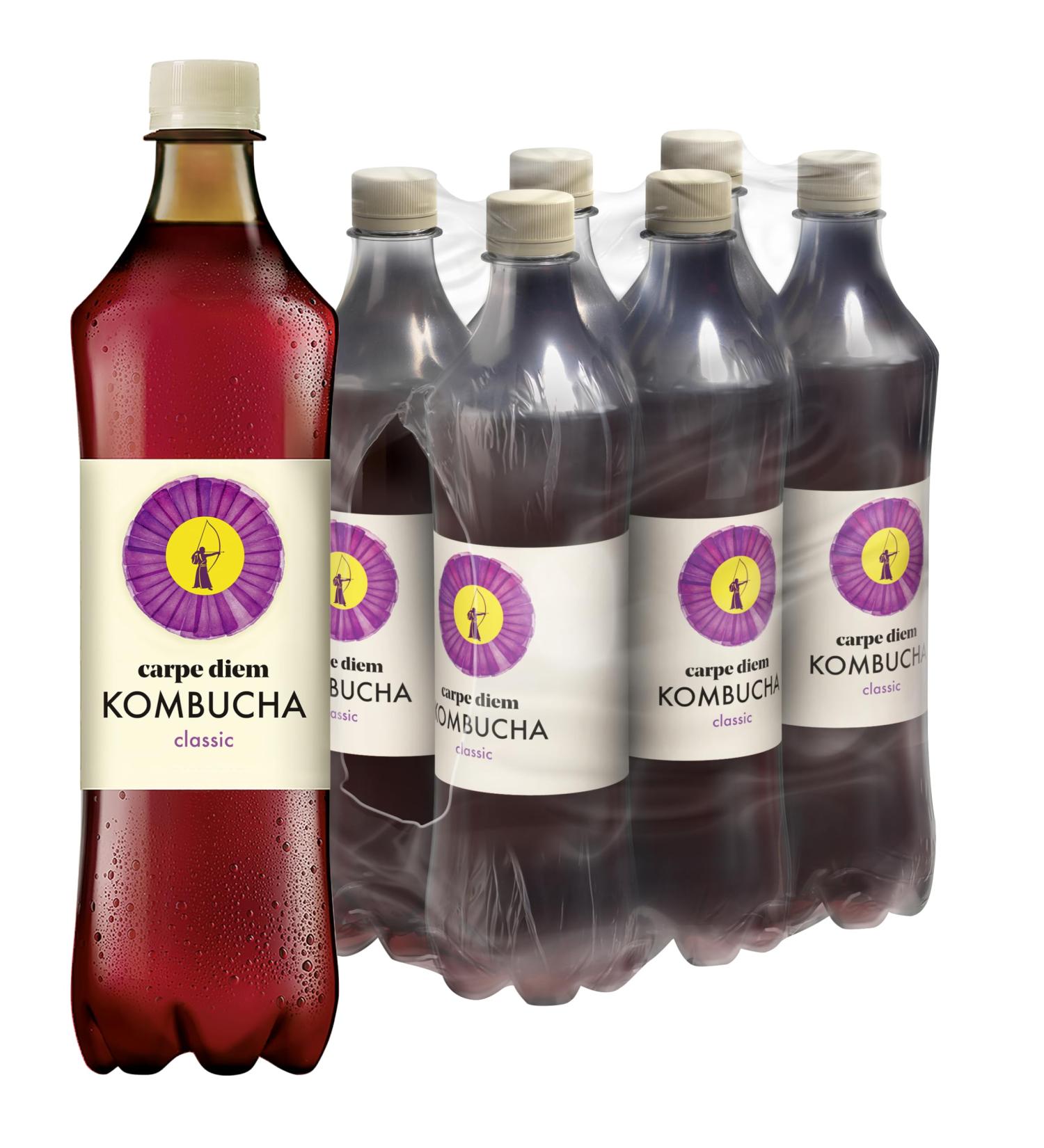 Carpe Diem Kombucha Classic - 6 Pack (750 ml) | Refreshing & Disposable | International Shipping - Buy Online on GoSupps.com