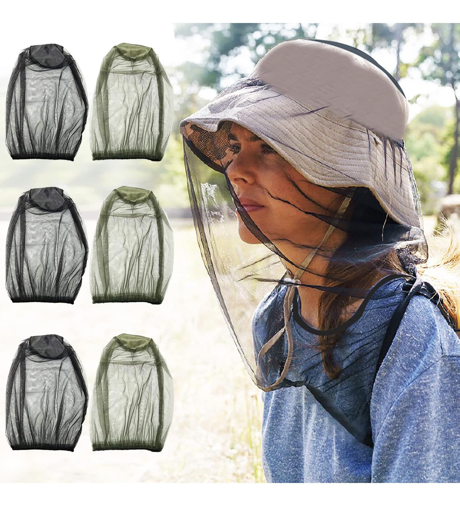6PCS Midge Head Net Mesh Mosquito Face Net Cover - Outdoor Hiking Camping Fishing - Black & Green - Fly Insect Bug Prevention - Buy Online on GoSupps.com