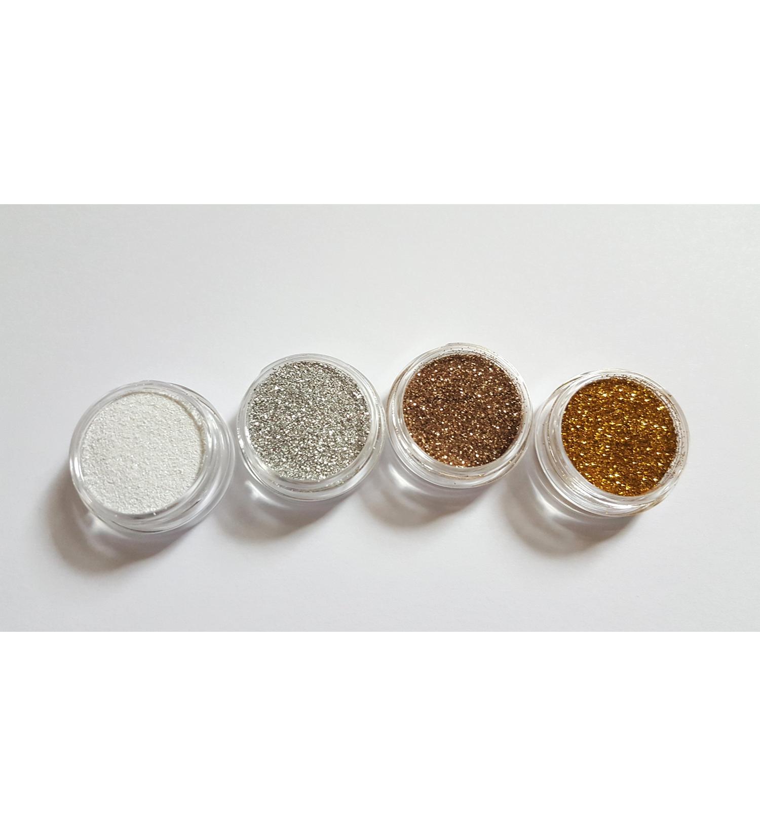 New nail art set 4x glitter powder white/silver/champagne/gold glitter dust powder glitter powder nail design nail art.