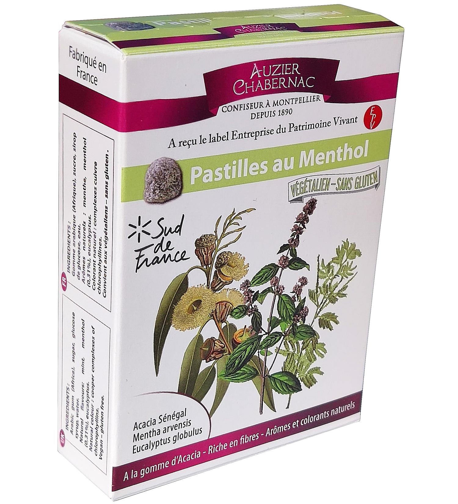 AUZIER CHABERNAC Bonbons aux ar mes naturels de menthe menthol et eucalyptus - Confiserie de Tradition : (Lot de 1 Etui pocket 50g Gomme Arabique Acacia.) - Buy Online on GoSupps.com