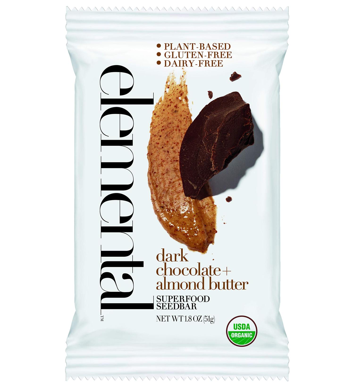 Elemental Superfood Dark Chocolate Almond Butter Seedbars - 12 Pack, 1.8 oz, Non-GMO, Organic, Gluten-Free, Dairy-Free, Plant Based - Buy Online on GoSupps.com