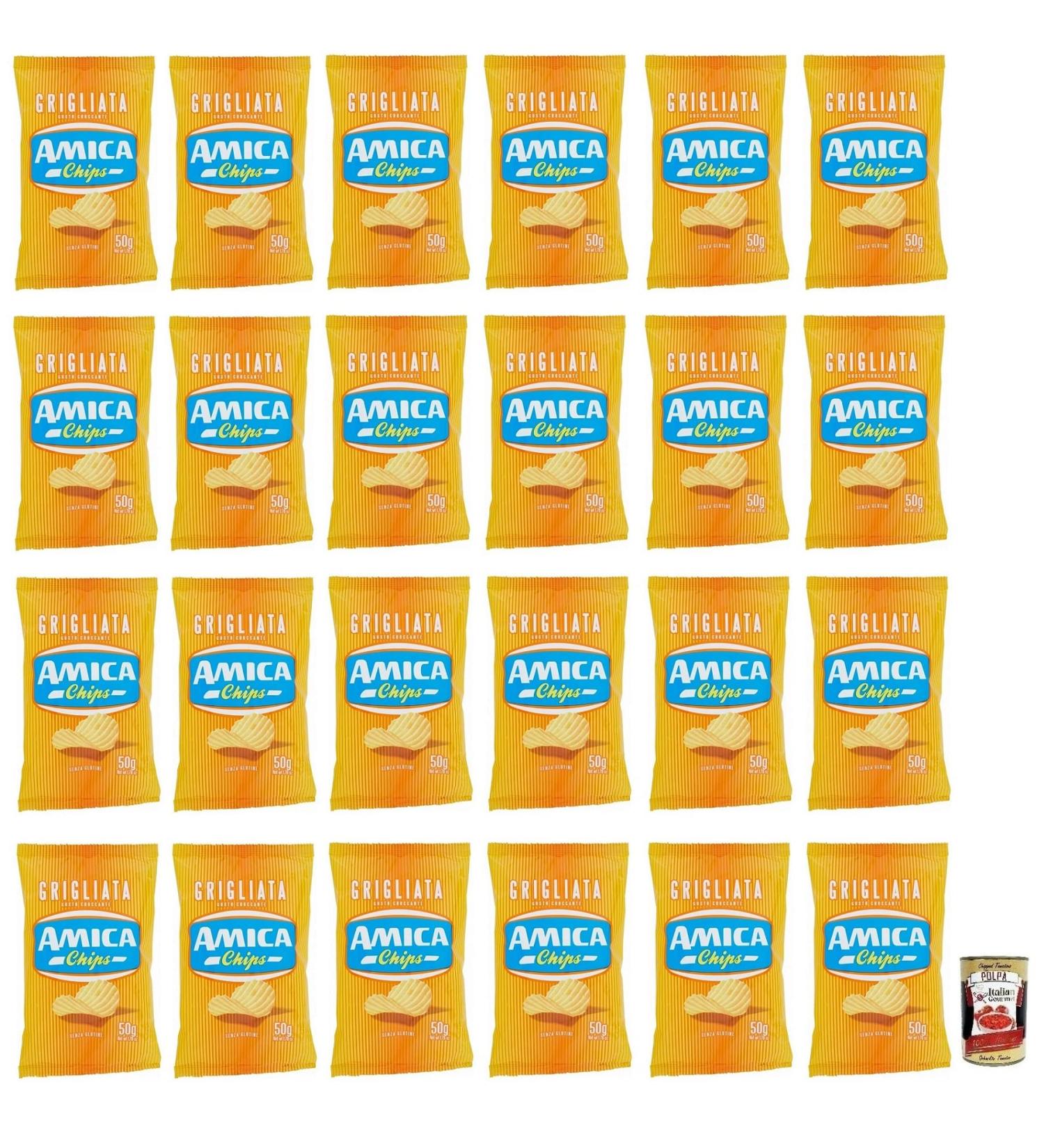 Italian Gourmet E.R. Amica Chips Patatine Grigliata Pack of 24 gluten-free roasted potato chips 50g + 400g box - Buy Online on GoSupps.com