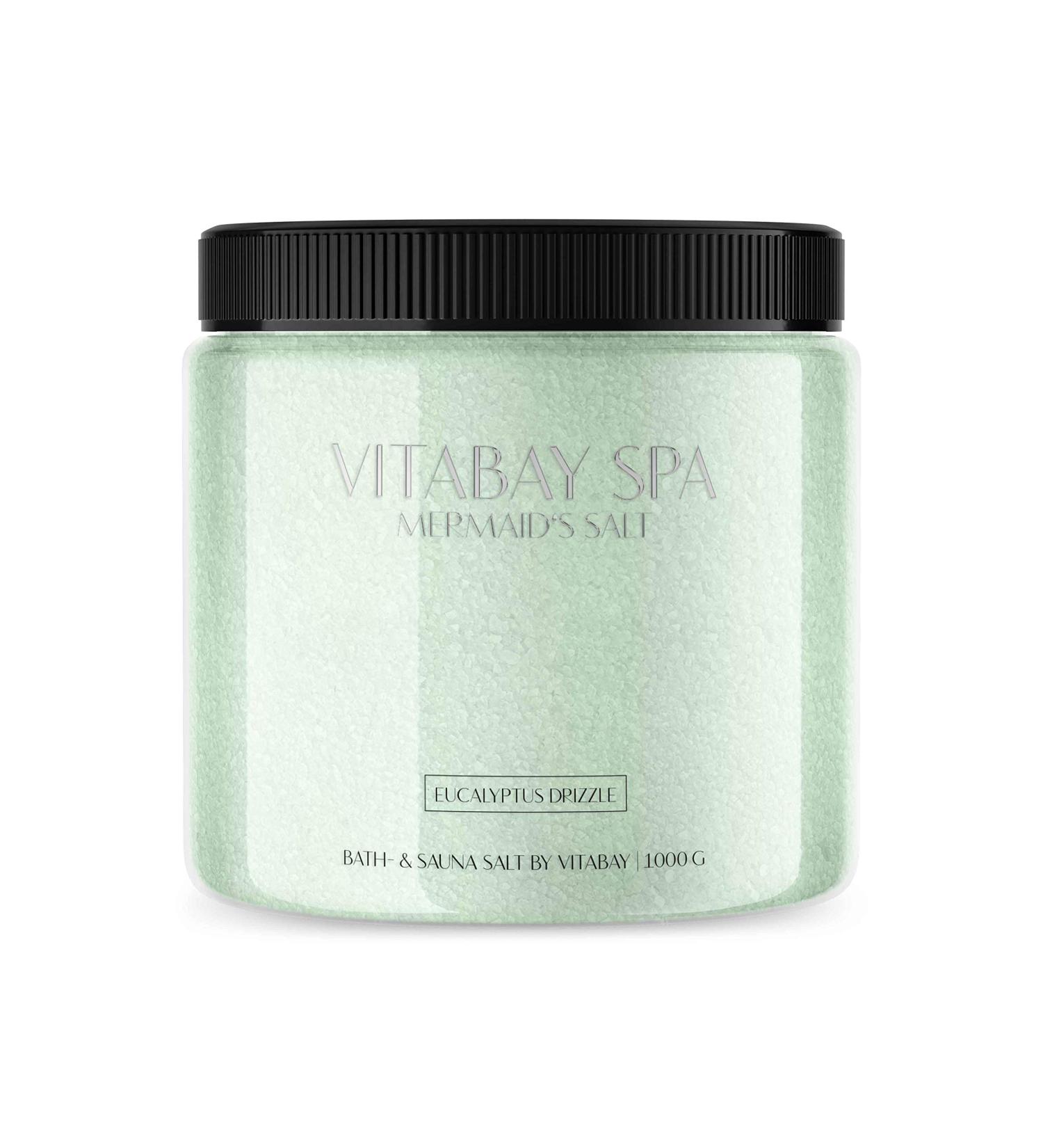 Vitabay Eucalyptus Drizzle Bath Salt 1000g | Gentle Body Scrub for Whirlpool | International Shipping - Buy Online on GoSupps.com