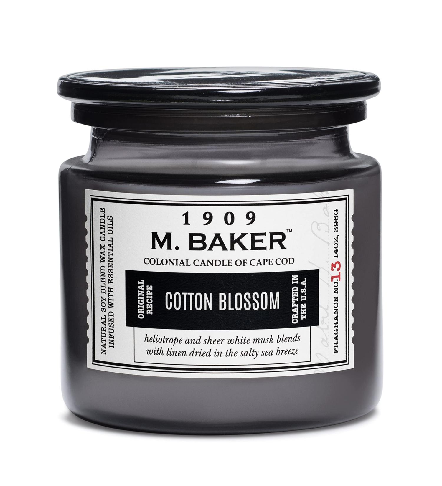 Colonial Candle Cotton Blossom | 2-Wick Soy Jar Candle | Aromatherapy Essential Oils | M. Baker Apothecary | 14 oz Home Relaxation - Buy Online on GoSupps.com