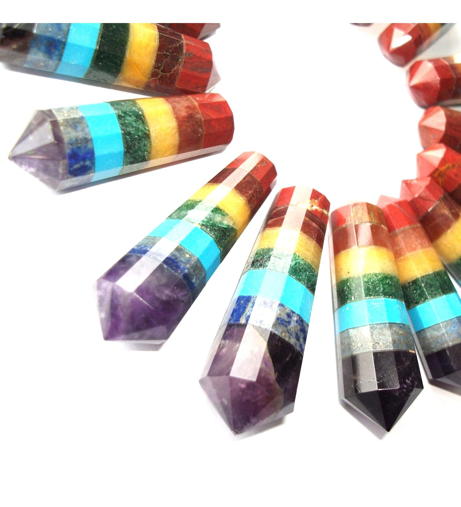 1 x 12 Cut DT Crystal Vogel Wand Point 40-60mm (7 Chakra Stone)