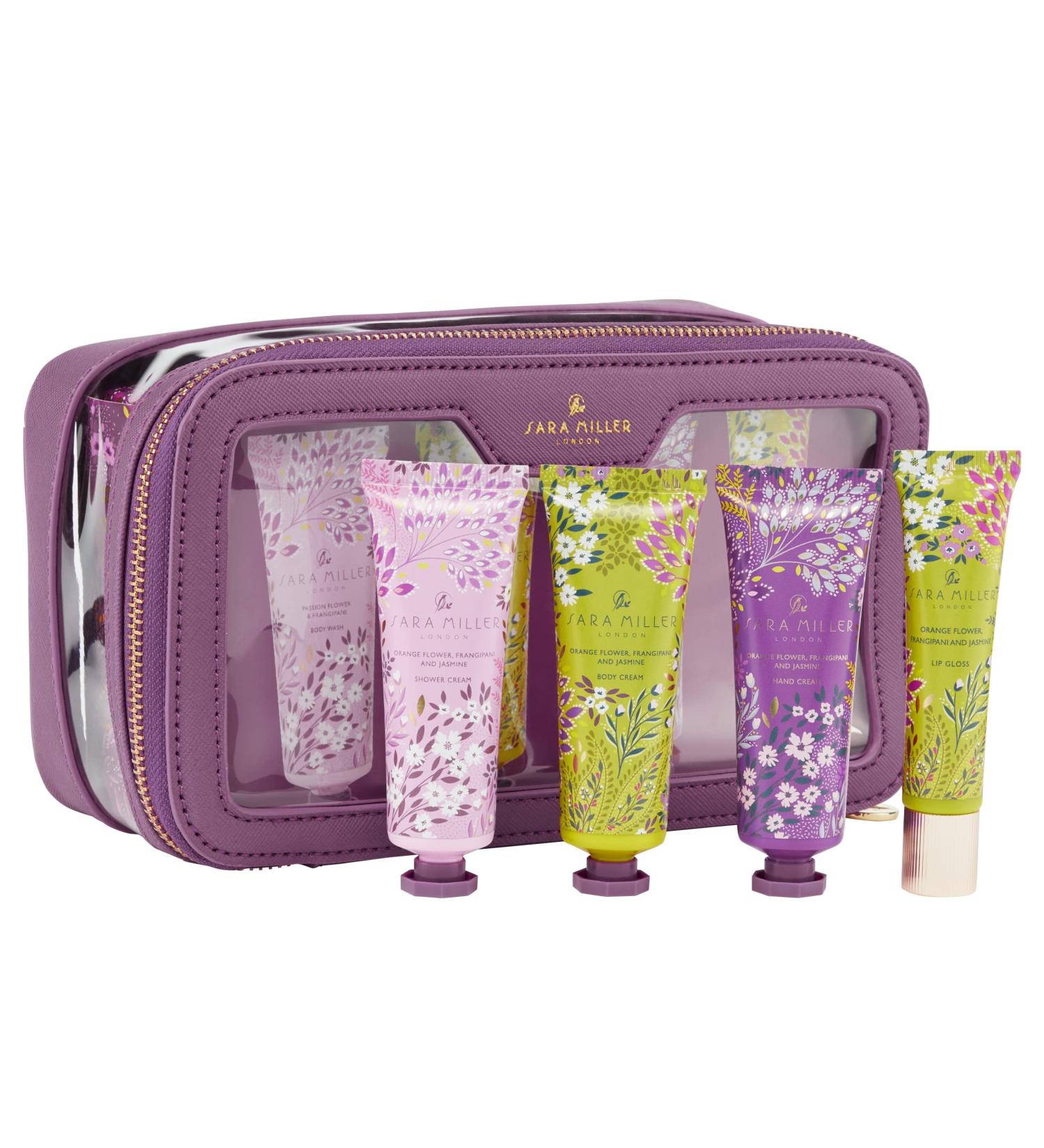 Sara Miller Beauty Haveli Garden Travel Bag Set | 30ml Body Wash 30ml Hand Cream 30ml Body Cream & 15ml Lip Gloss | Cruelty Free & Vegan Friendly | Travel Friendly Sizes - Buy Online on GoSupps.com