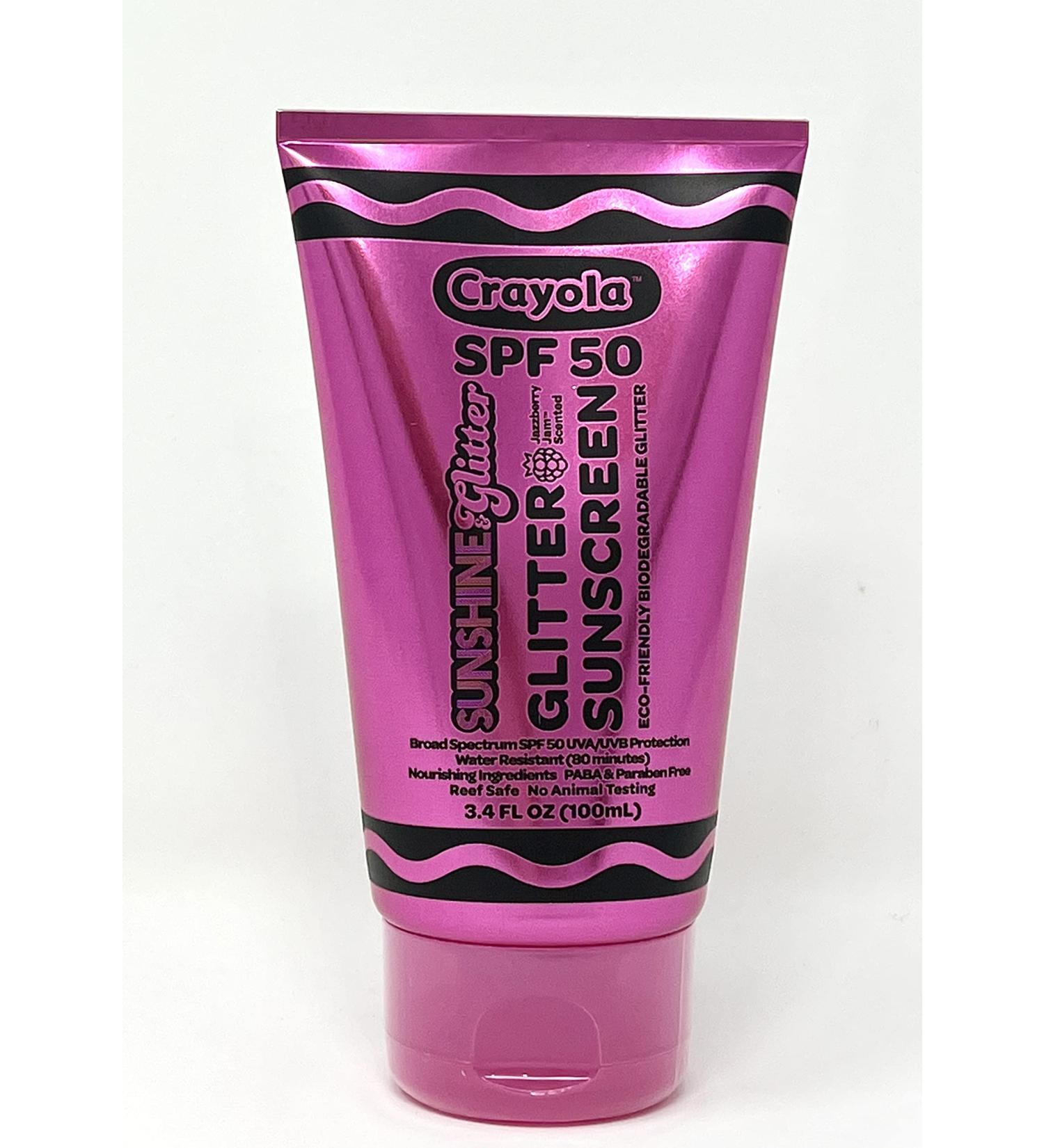 CRAYOLA X Sunshine & Glitter Biodegradable Glitter SPF 50 Sunscreen in Jazzberry Jam