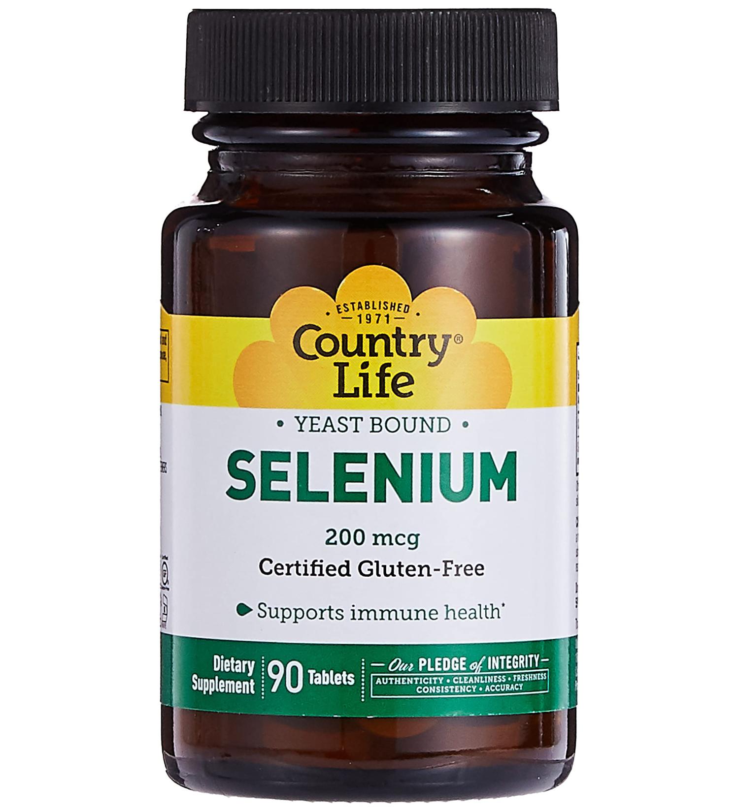 Country Life Selenium Yeast Bound 100mcg 90 Tablets - Immune Health Support | Gluten Free, Vegan, Halal - Buy Online on GoSupps.com