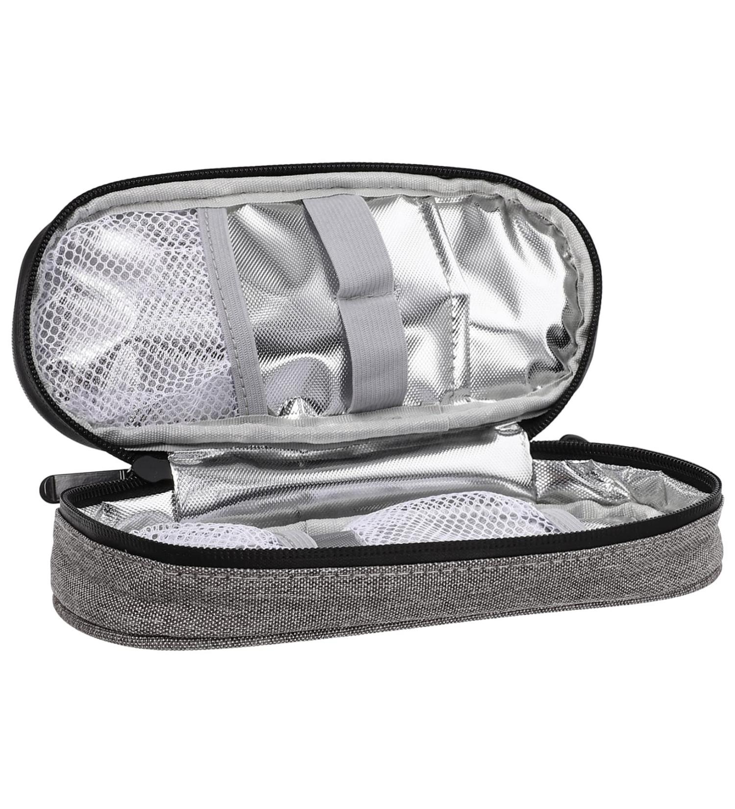 DOITOOL Travel Insulated Cooler Drug Pouch Grey Medicine Storage Bag for Diabetics