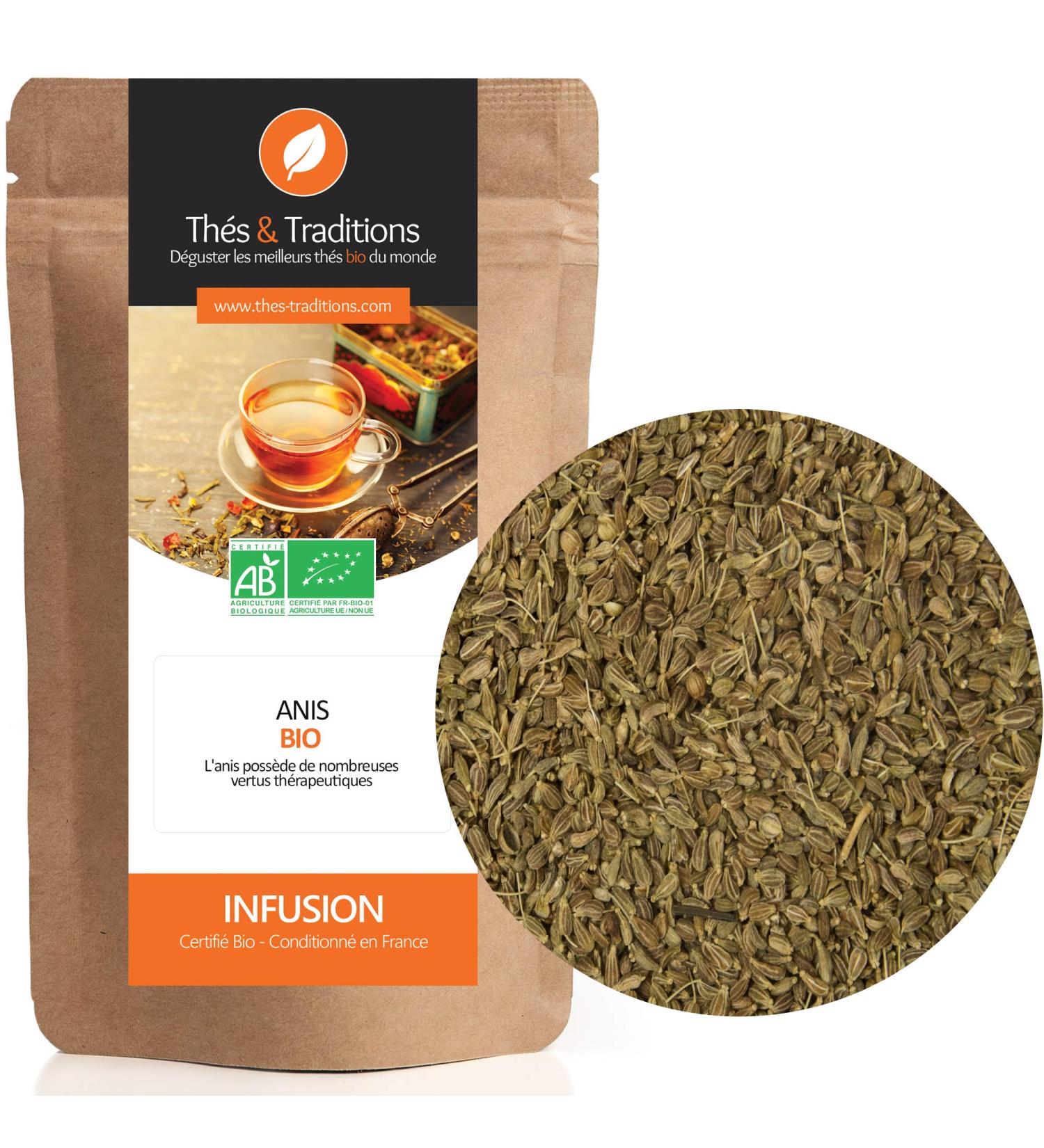 Organic Anise | Anise Herbal Tea | Bag 100g Bulk | Certified Organic Agriculture - Buy Online on GoSupps.com