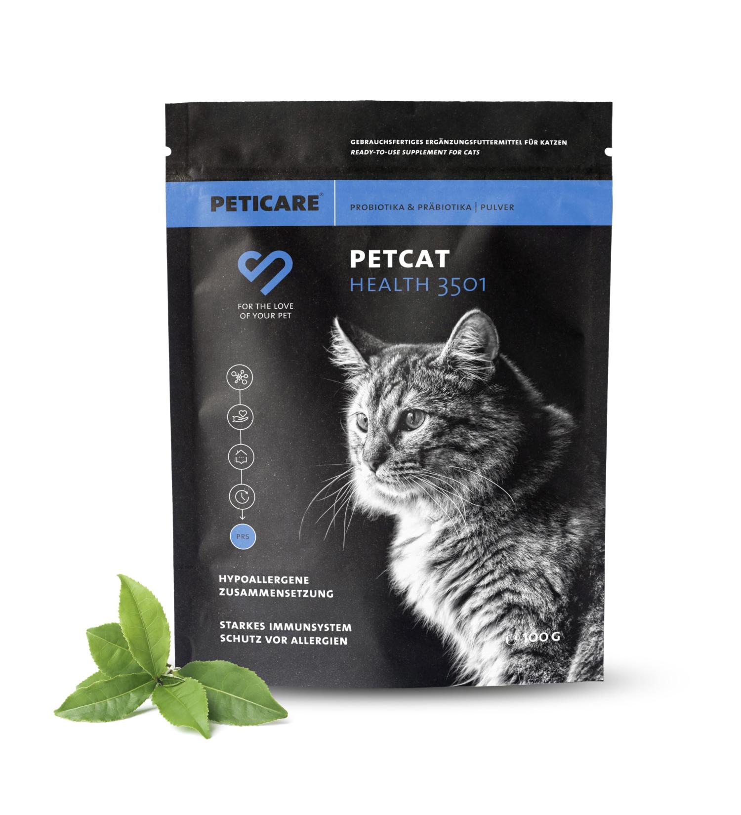 Peticare Cats Prebiotics & Probiotics - 2 in 1 Immune Support & Intestinal Health Supplement | Relieves Allergies & Itching - 350g - Buy Online on GoSupps.com