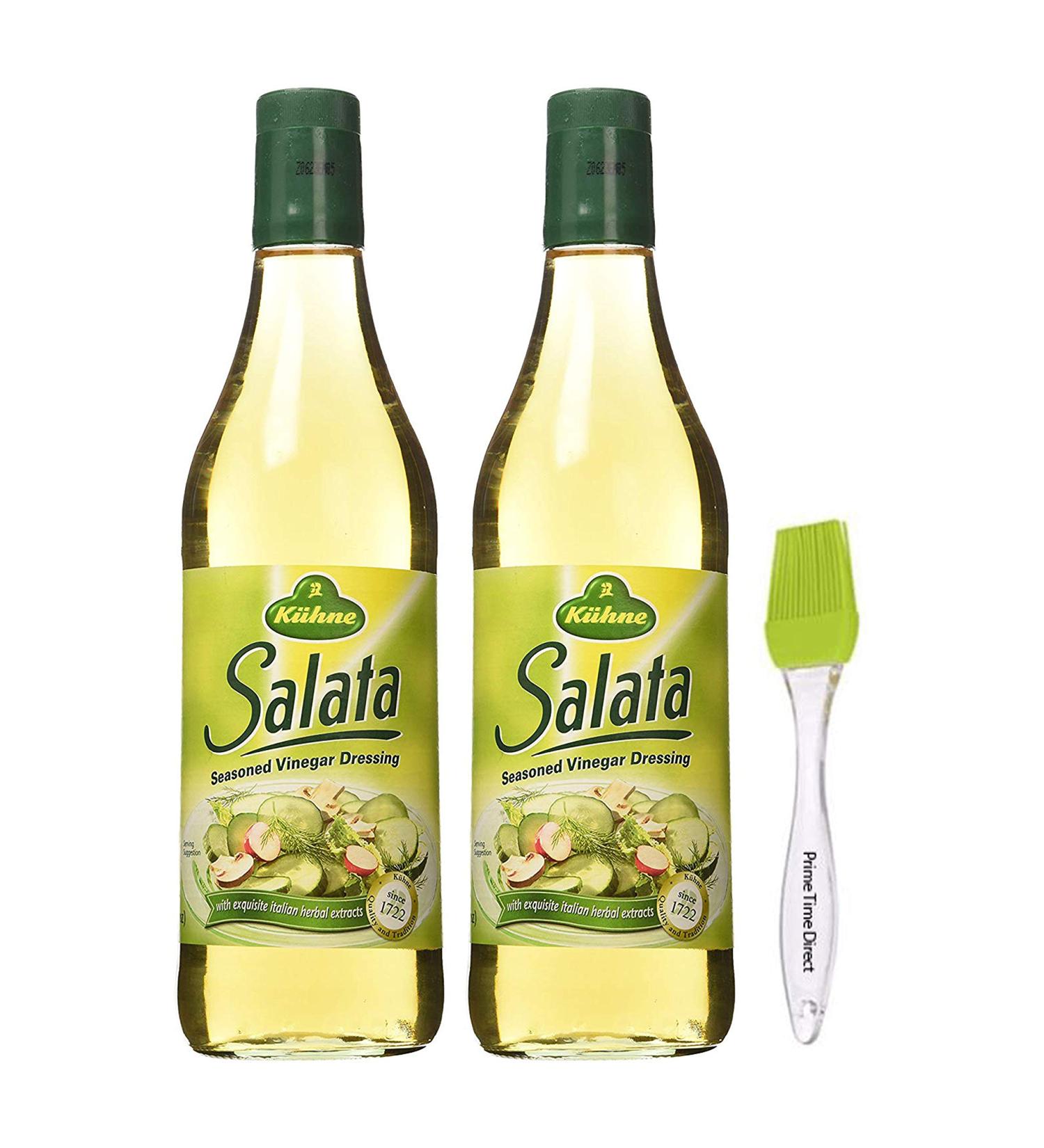 Kuhne Salata - Seasoned Vinegar Dressing 25.3 oz (Pack of 2) Bundle with PrimeTime Direct Silicone Basting Brush in a PTD Sealed Box