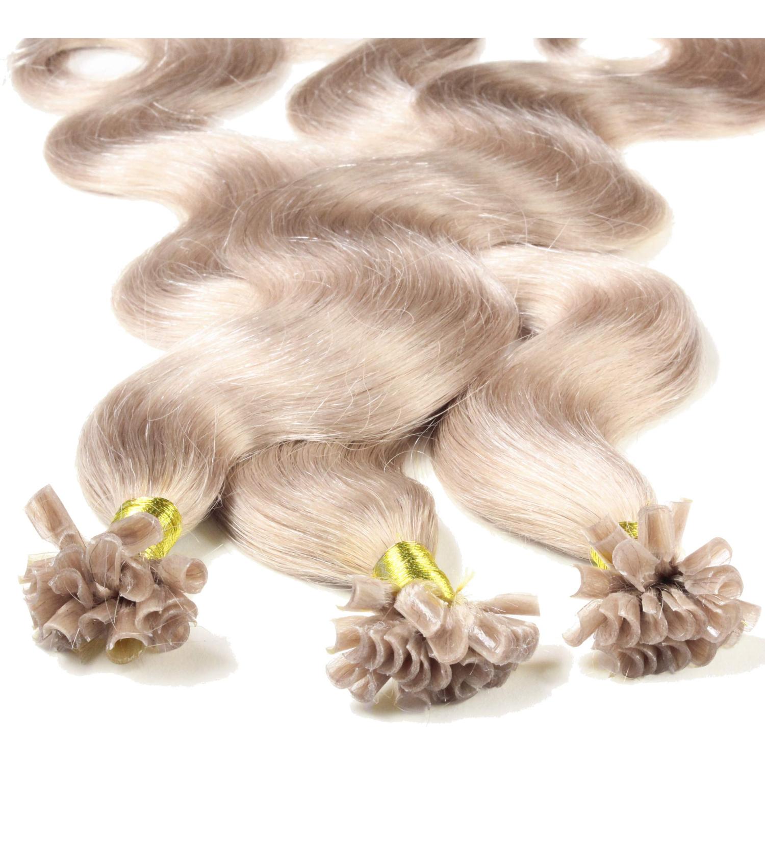 Buy Hair2Heart Real Hair Extensions - Wavy Bondings 50 Strands 60cm Light Blonde Gold Ash (9/31) - International Shipping Available - Buy Online on GoSupps.com