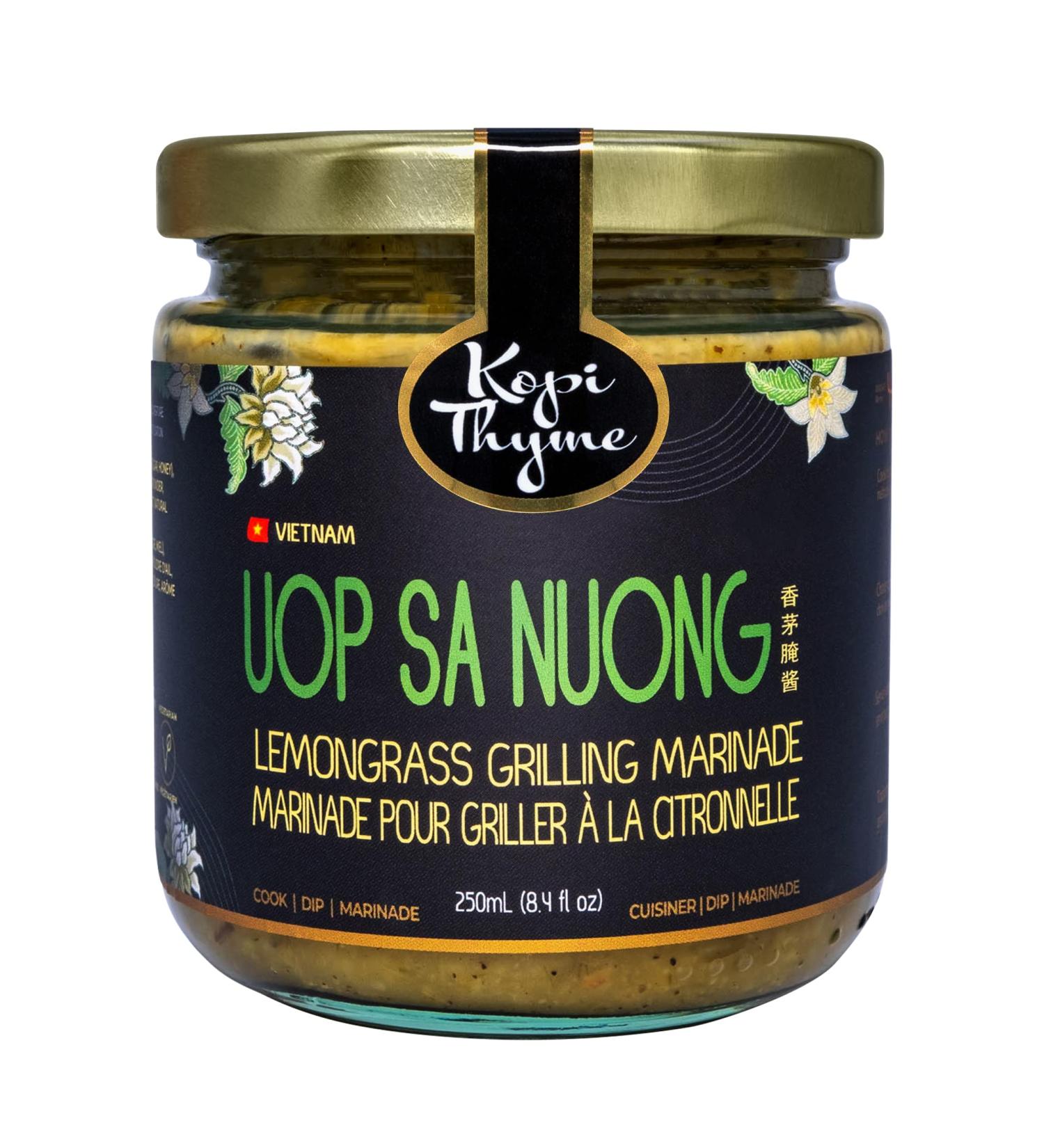Kopi Thyme Uop Sa Nuong Lemongrass Grilling Marinade and Stir Fry Sauce. Authentic Southeast Asian Sauce to Create Easy Traditional Vietnamese Meals. Gluten Free Nut Free Dairy Free Soy Free Plant Based. Made In Canada. 250ml (Pack Of 1) Lemongrass Marina - Buy Online on GoSupps.com