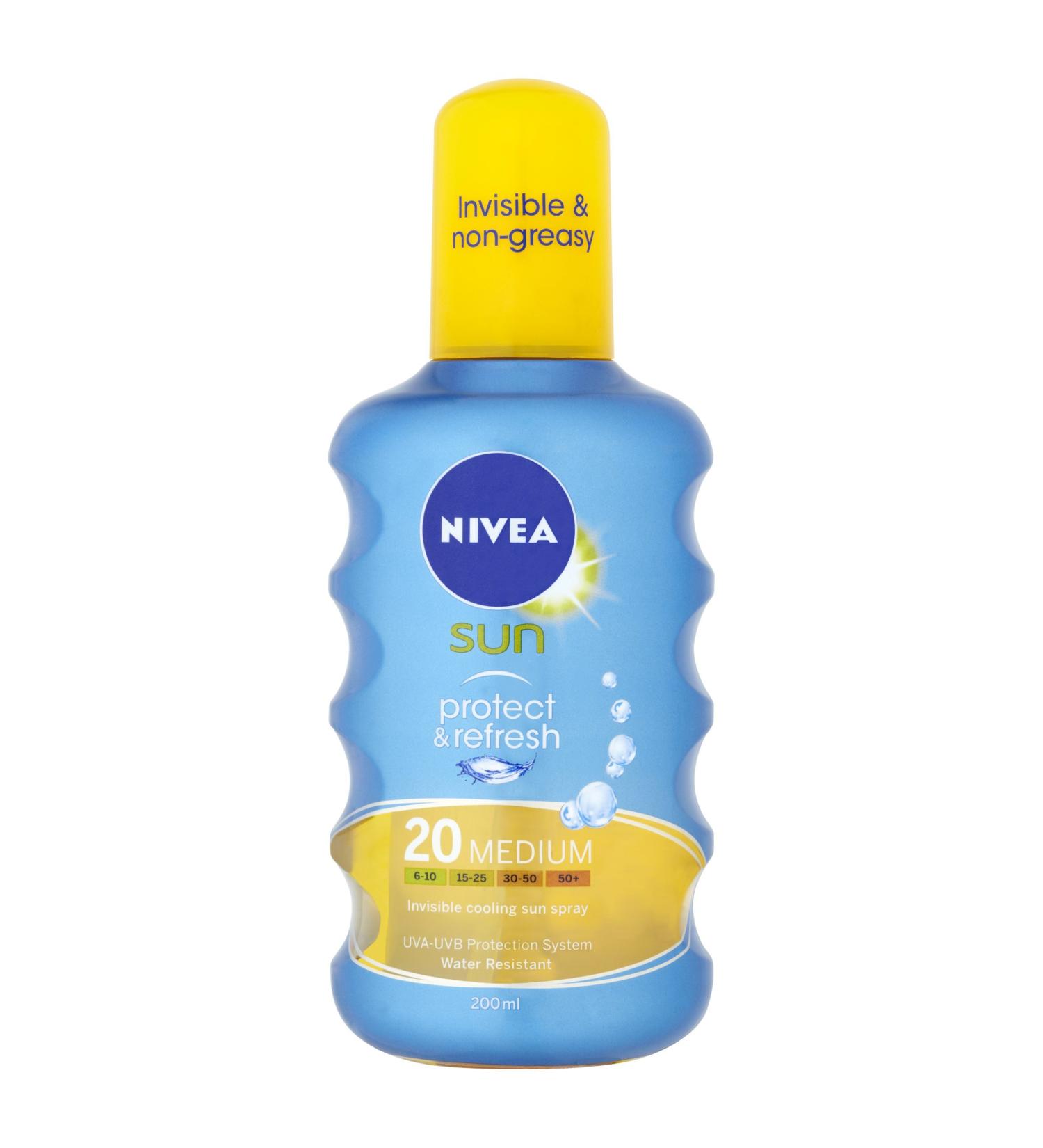 Nivea Sun Protect and Refresh Invisible Cooling 20 Medium Sun Spray 200 ml - Buy Online on GoSupps.com