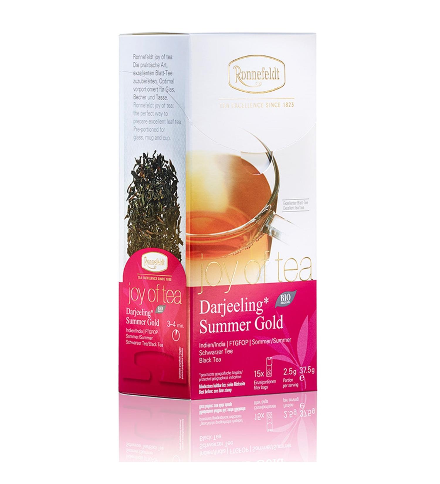 Ronnefeldt Darjeeling Summer Gold - Organic Black Tea 15 Tea Bags (37.5g) | Joy of Tea - International Shipping Available - Buy Online on GoSupps.com