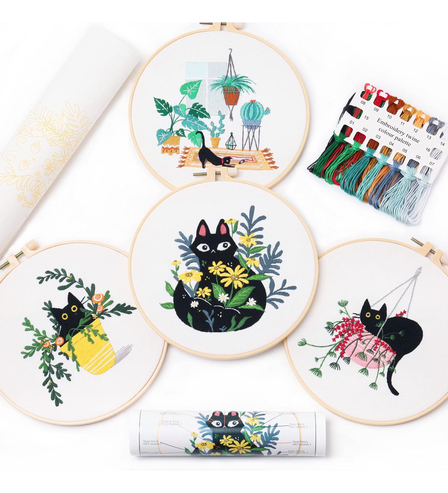 REEWISLY Embroidery Starter Kit for Adults - DIY Cross Stitch with Patterns and Instructions - Buy Online on GoSupps.com