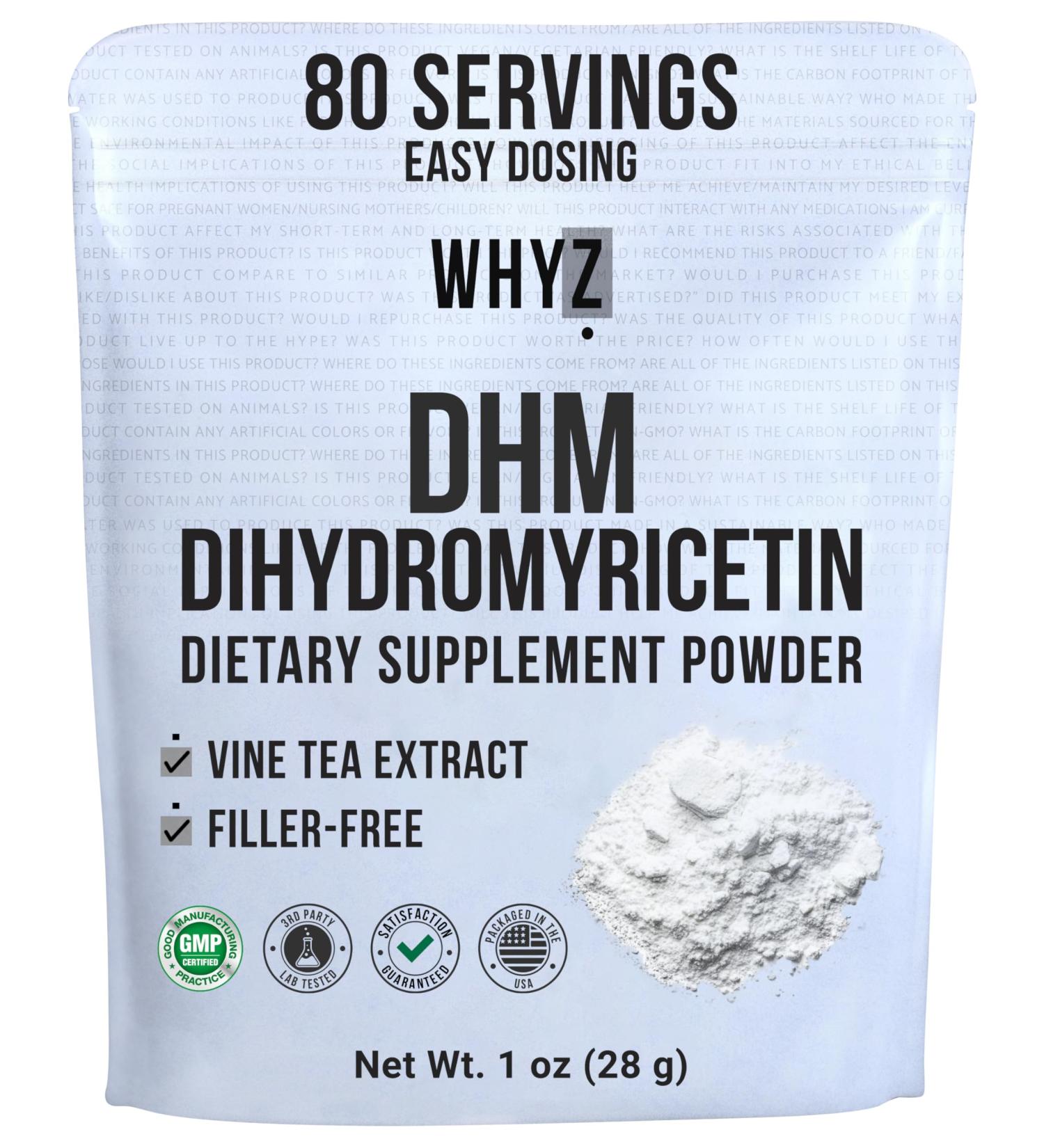 Dihydromyricetin Powder 28g 100% Pure DHM Supplements Liver Support Hydration & Body Replenishment Premium Quality DHM Supplement for Wellness 80 Servings - Buy Online on GoSupps.com