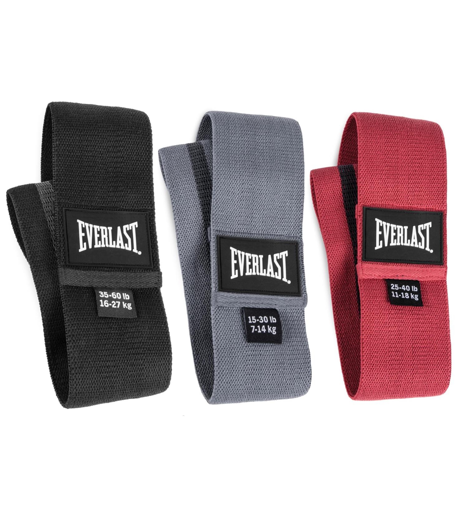 Everlast Woven Resistance Bands (Set of 3) - Portable Resistance Bands for Home Fitness Pilates Strength Training Gym Gear Lightweight & Perfect for Lower Body Targeting & Home Gym Workouts - Buy Online on GoSupps.com