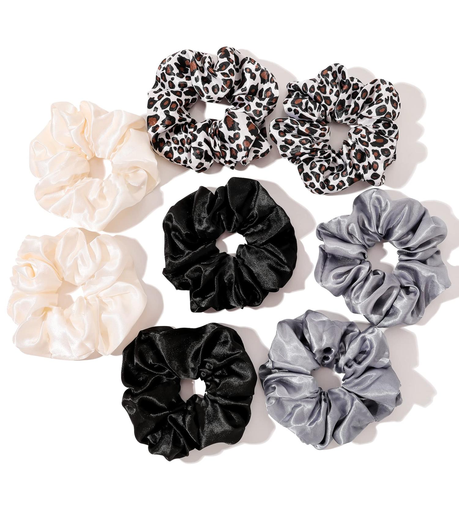4 Mixed Big Scrunchies - Neutral Hair Ties for Thick Hair | Cute Elastic Ponytail Holders for Women & Girls - Buy Online on GoSupps.com